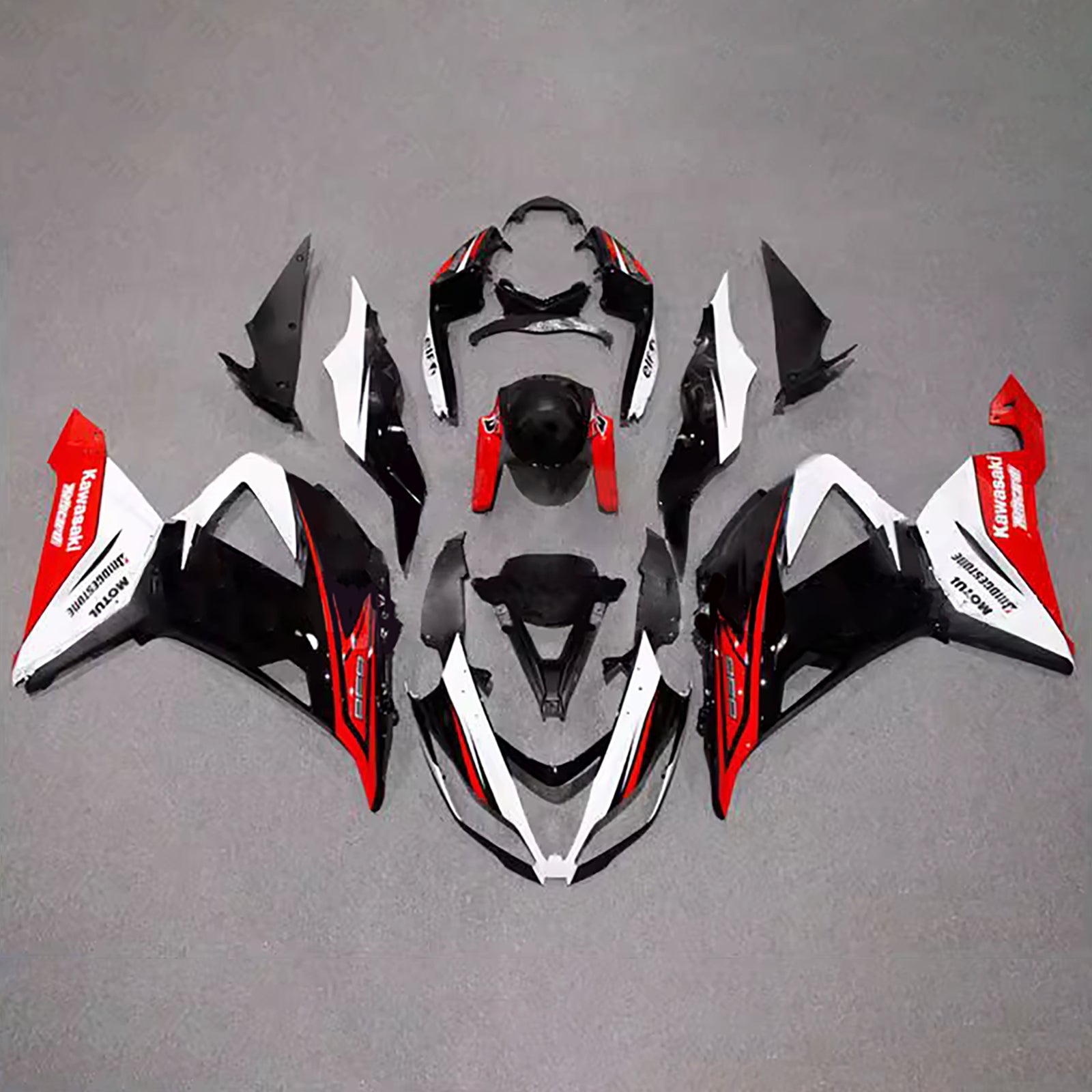 Amotopart 2013-2018 Kawasaki ZX6R 636 Black Red White Fairing Kit