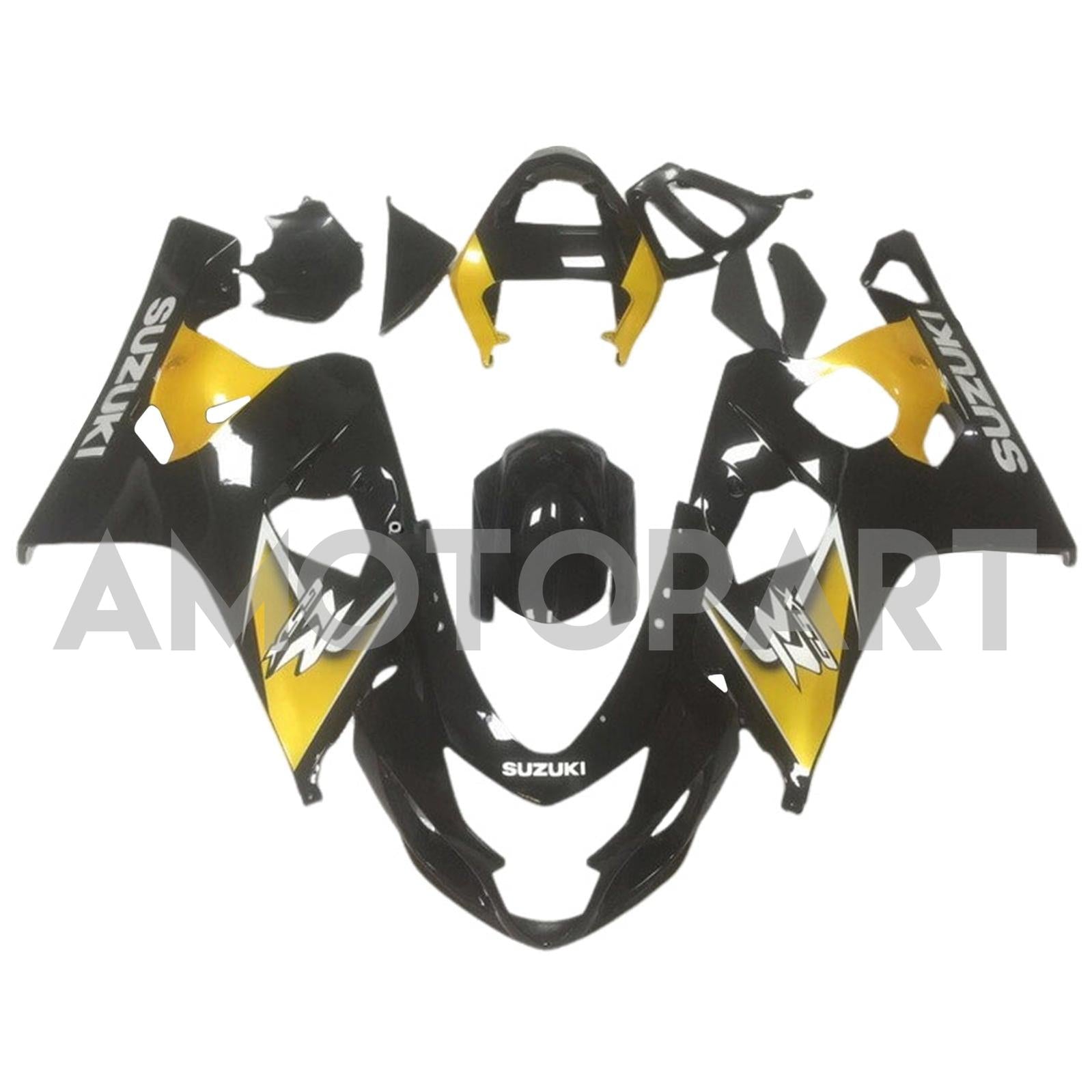 Amotopart 2004-2005 K4 GSXR 600/750 Suzuki Kit carena nero e oro