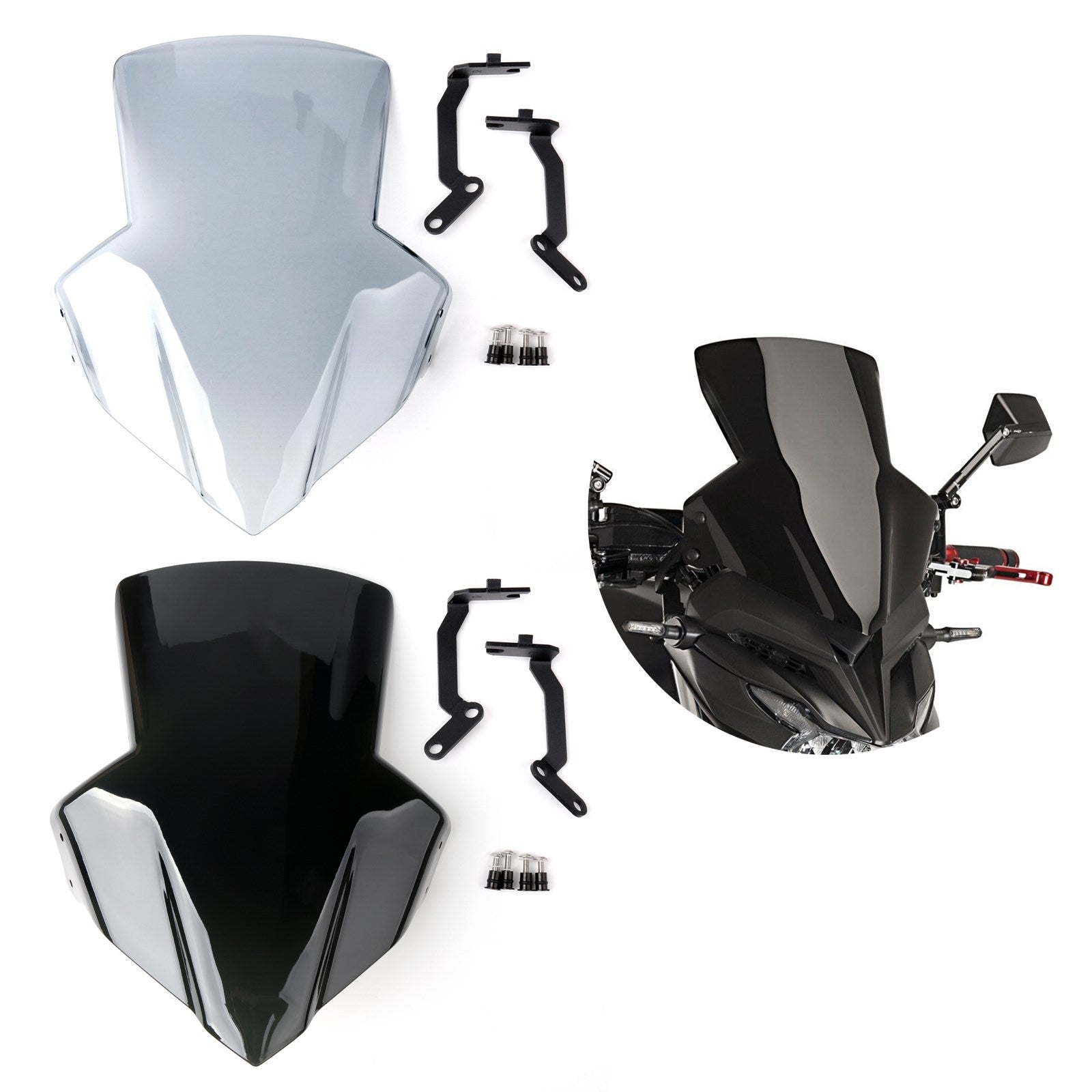 ABS Plastic Windscreen Windshield Shield with Bracket For Honda CB650F 2014-19 B