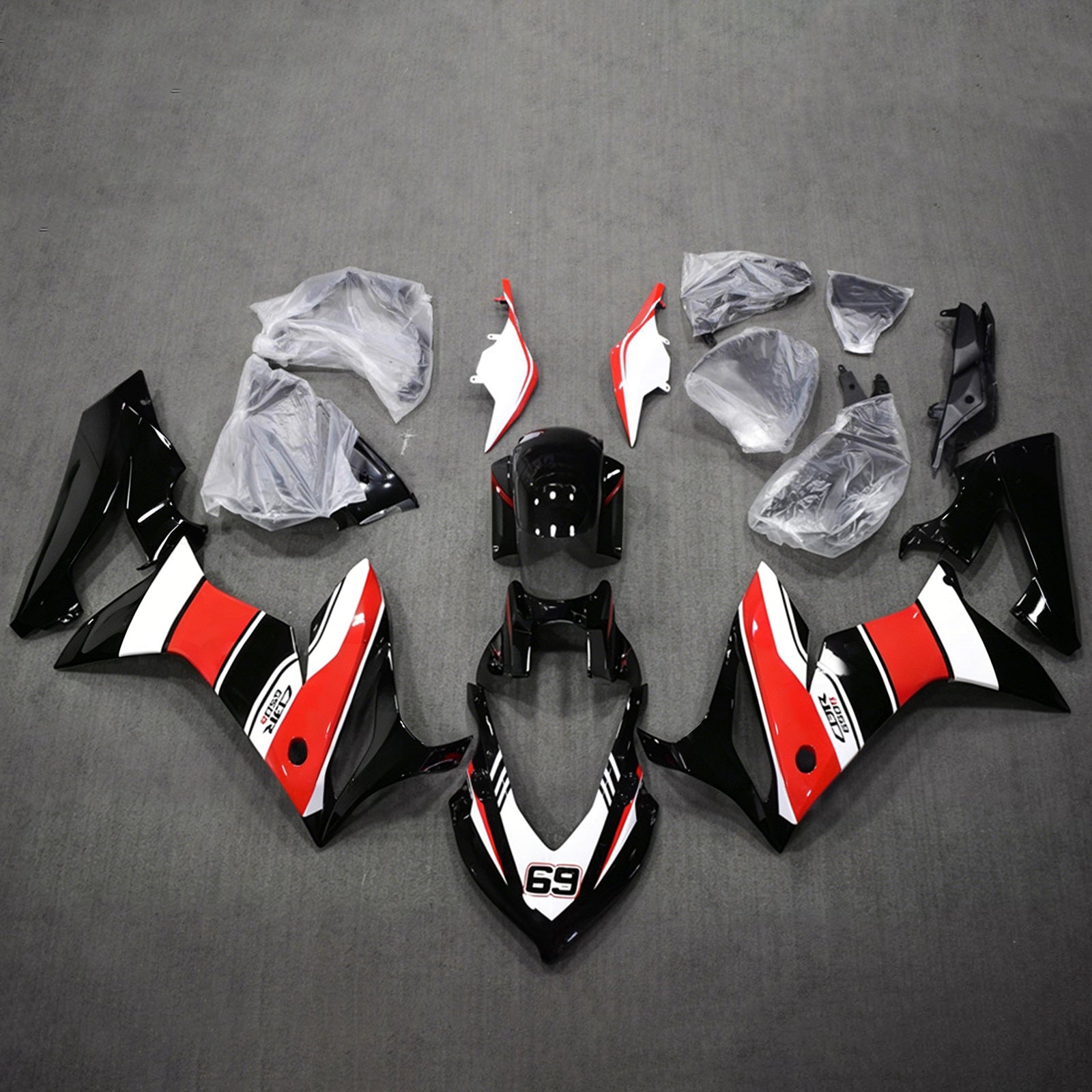 Amotopart 2019-2020 Honda CBR650R Black/White/Red Fairing Kit