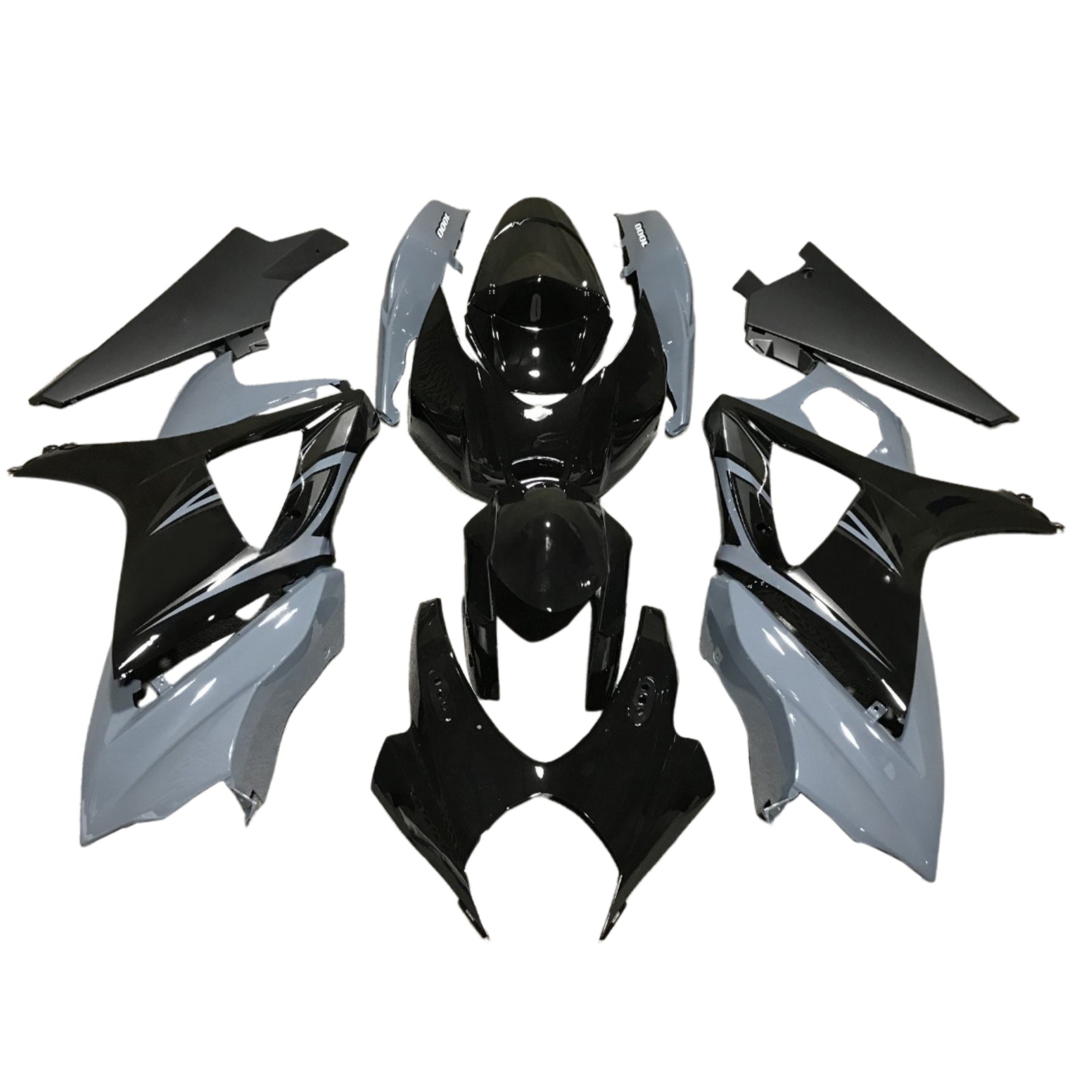 Amotopart 2007-2008 Suzuki GSXR1000 Grey Black Fairing Kit