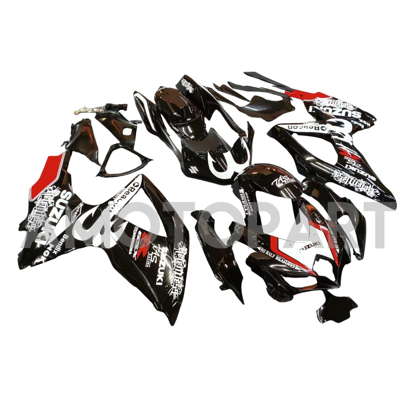 Amotopart 2008-2009 Suzuki GSXR 600/750 Black Fairing Kit