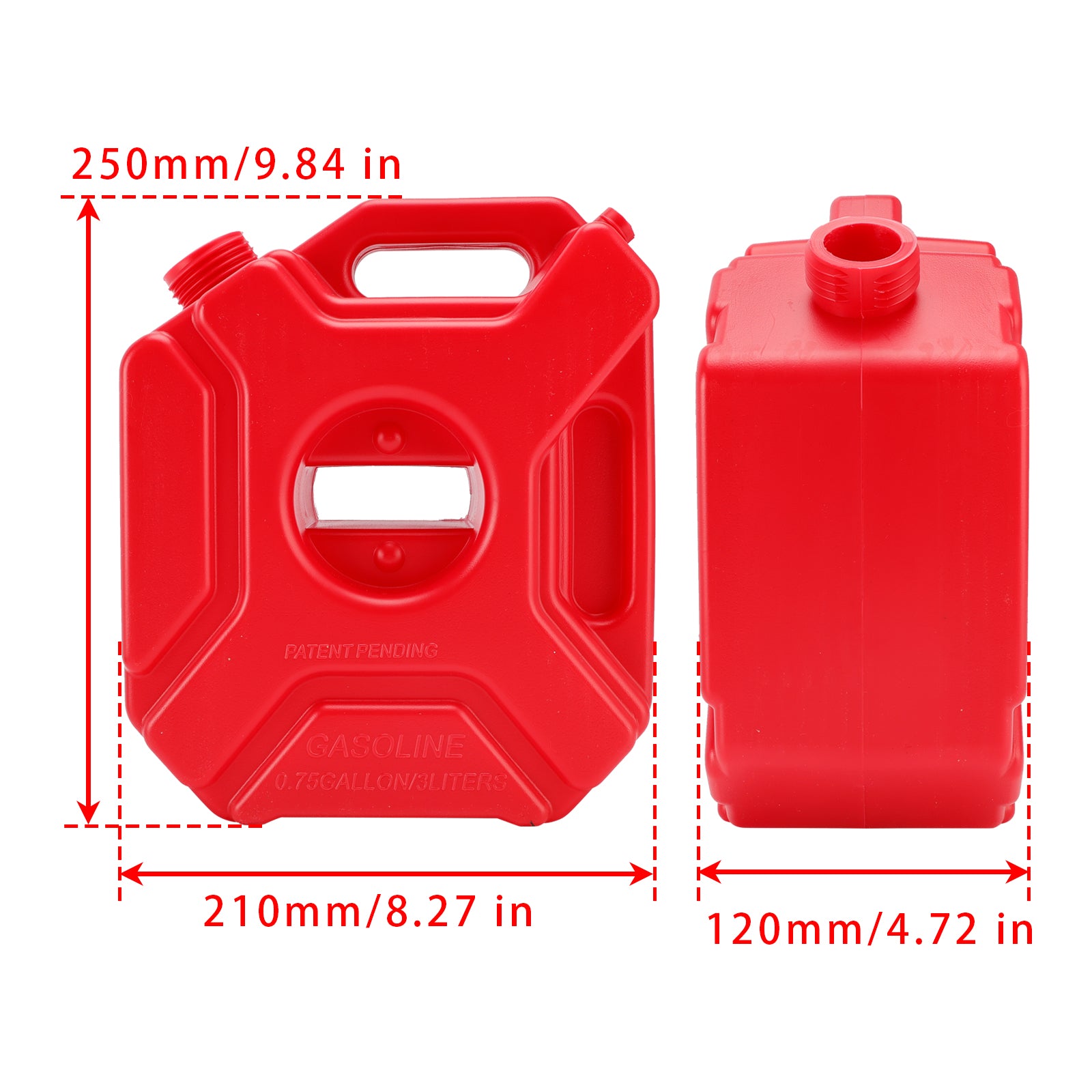 Ersatz-Kraftstofftank für Honda CL300 CL500, 3 l, roter Kunststoff-Kanister