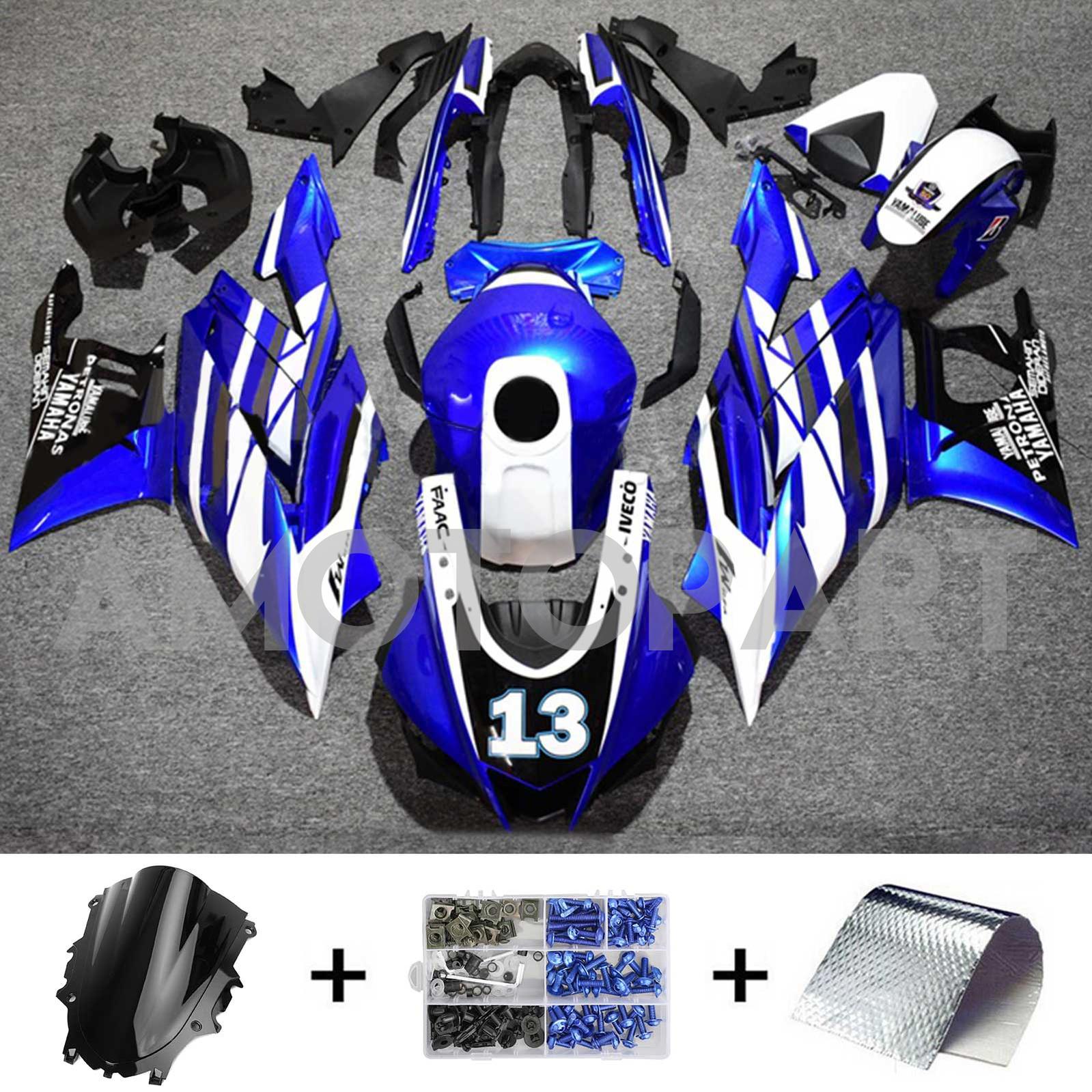 Amotopart 2022-2024 Yamaha YZF-R3 R25 Blue Style4 Fairing Kit