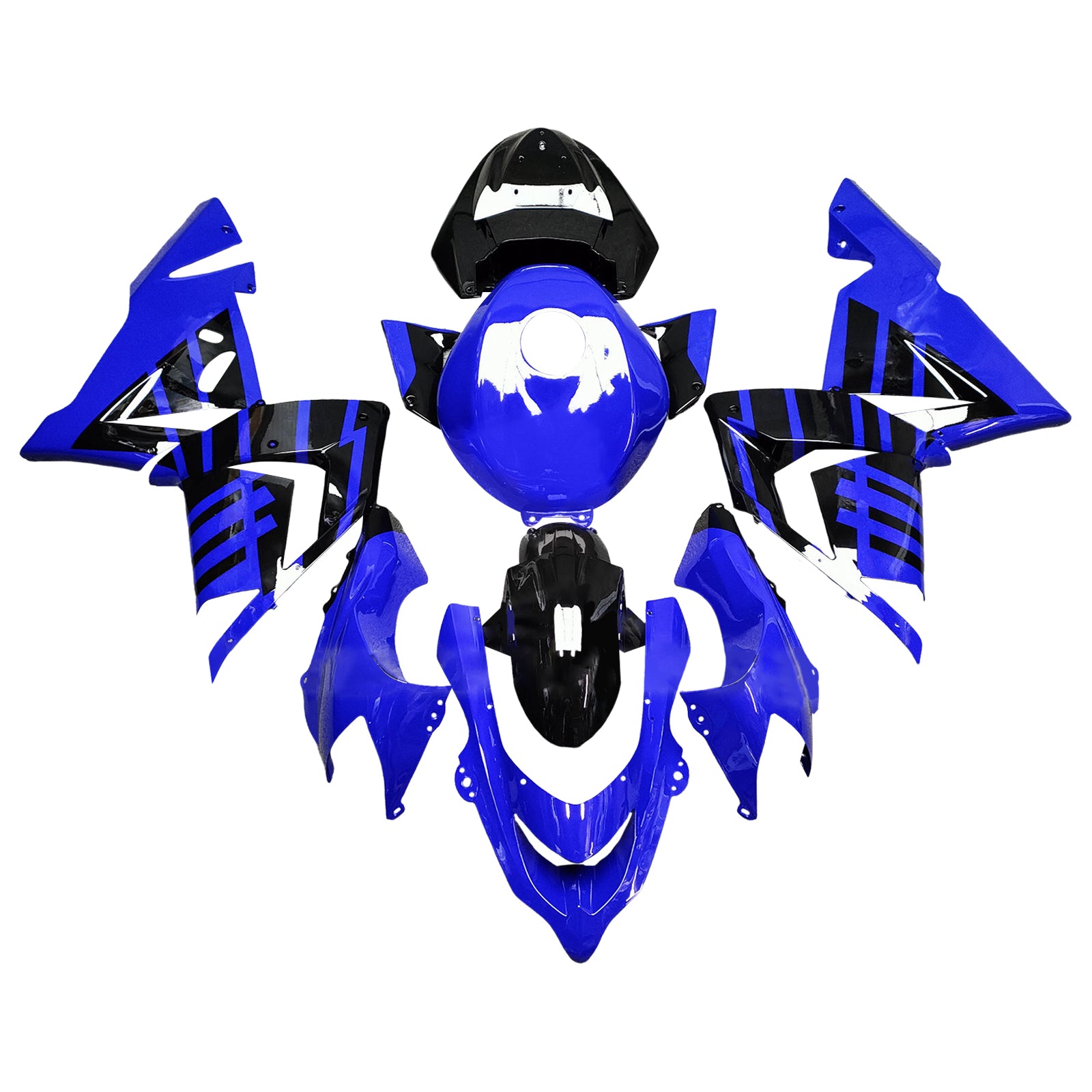 Amotopart 2004-2005 Kawasaki ZX10R Black Blue Fairing Kit