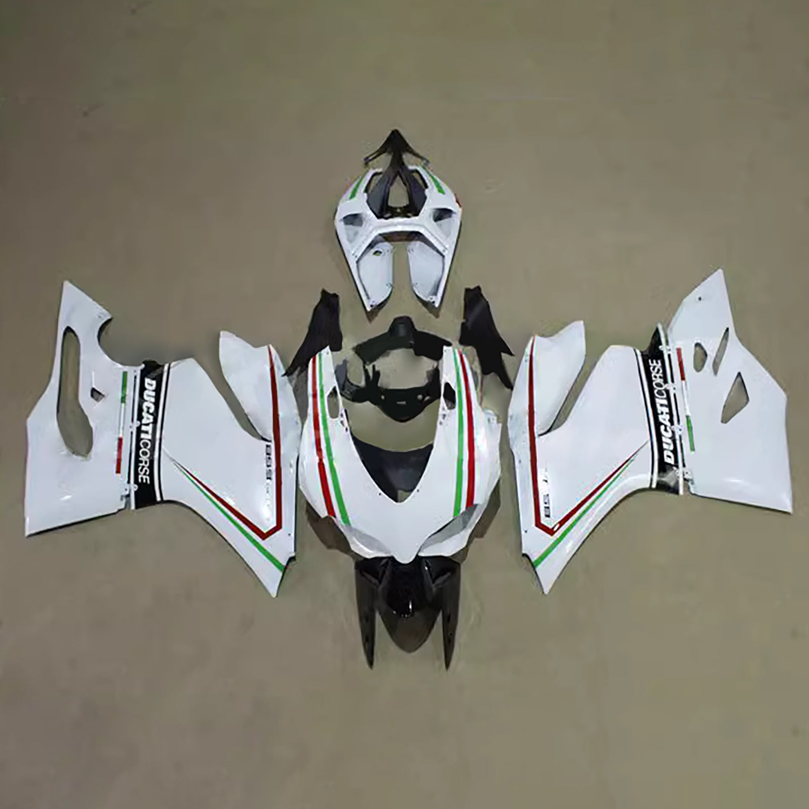 Amotopart 2012-2015 Ducati 899 White & Lines Fairing Kit