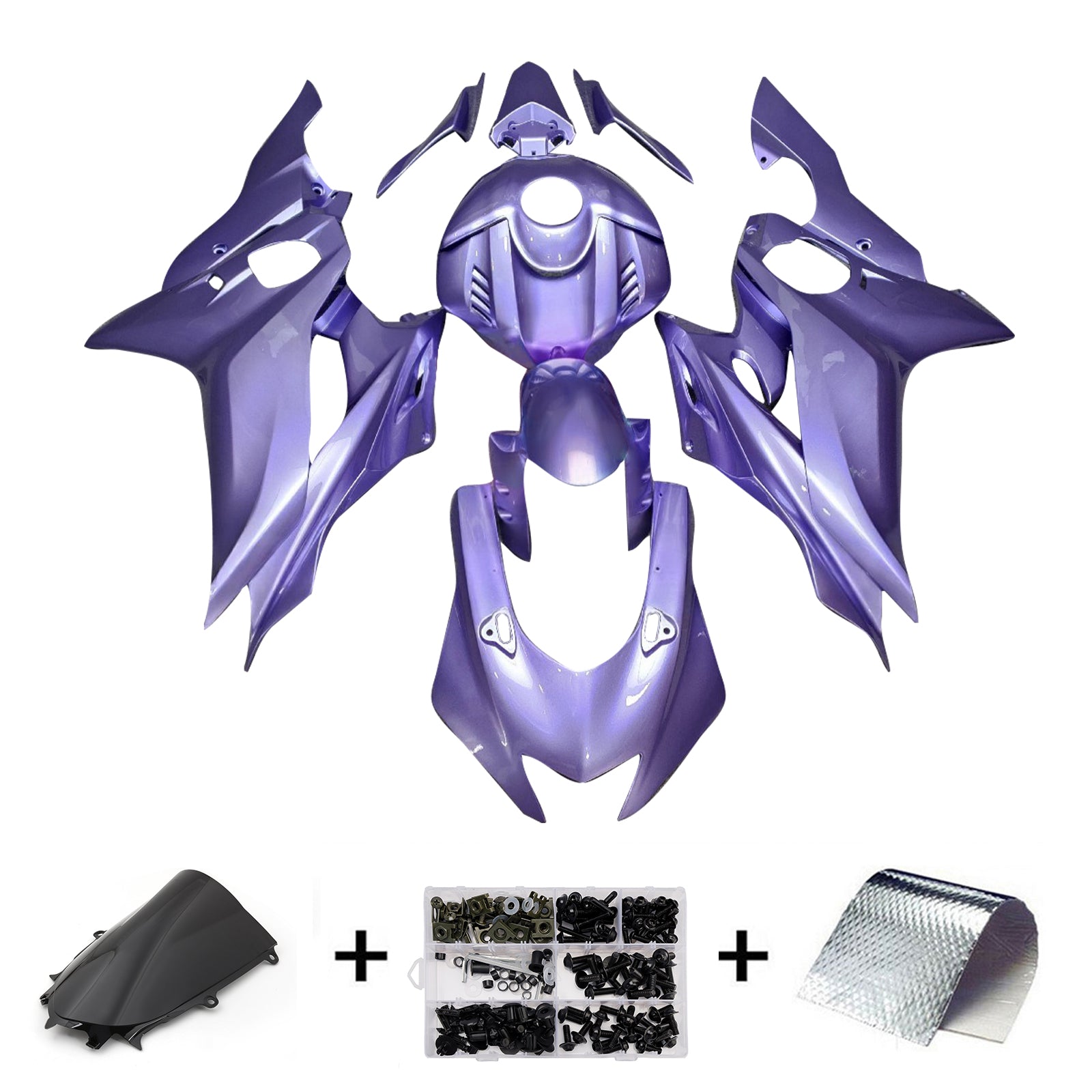 Amotopart 2017-2023 Yamaha YZF-R6 Light Purple Fairing Kit