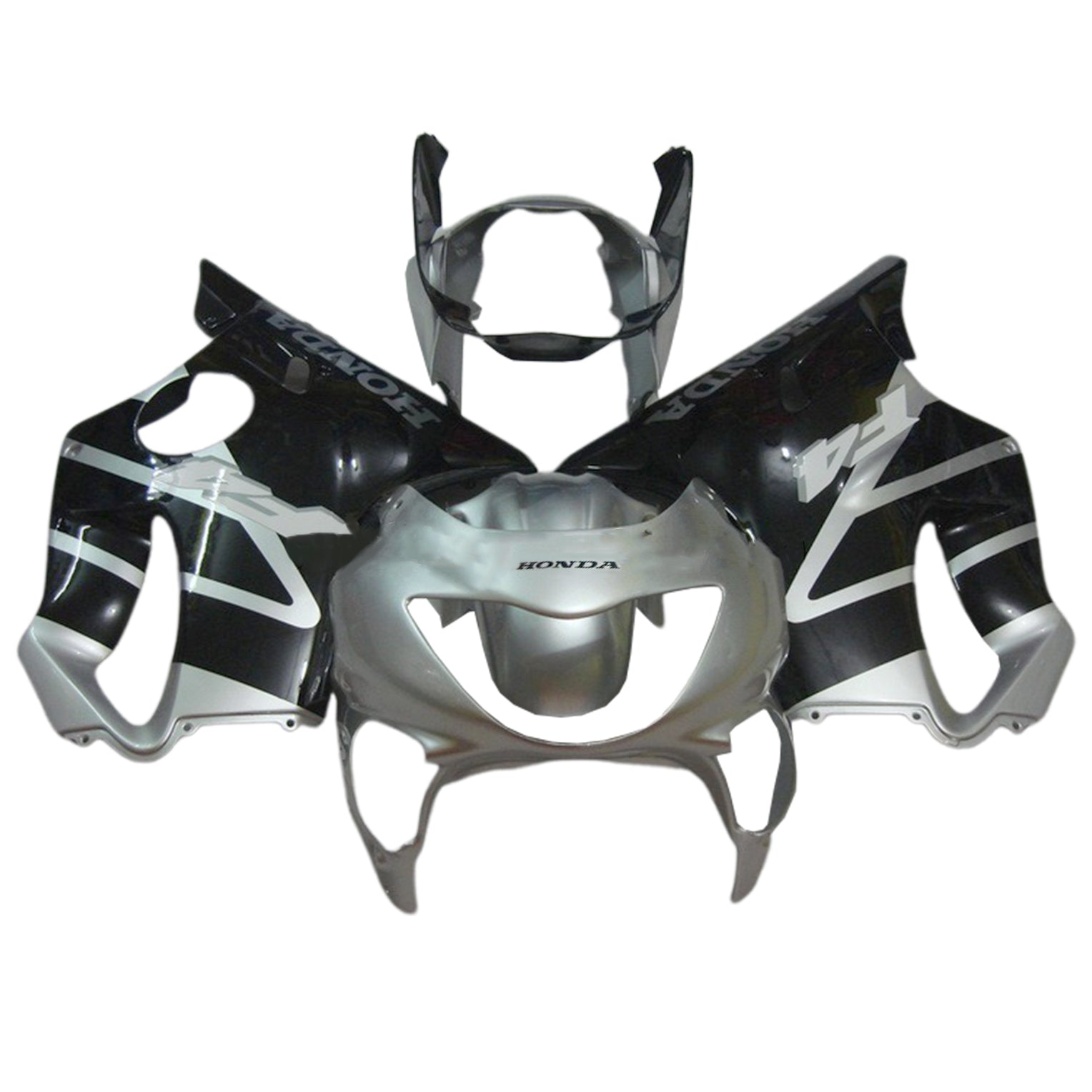Amotopart 1999-2000 Honda CBR600F4 Silver Black Fairing Kit