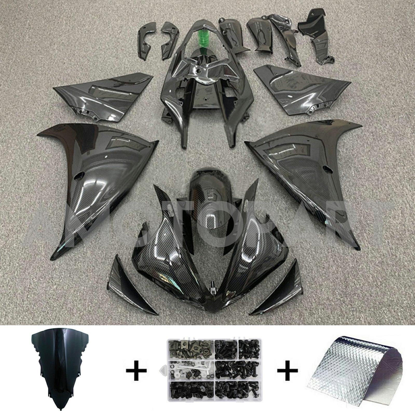 Amotopart 2009-2011 Yamaha YZF 1000 R1 Carbon Fiber Black Fairing Kit