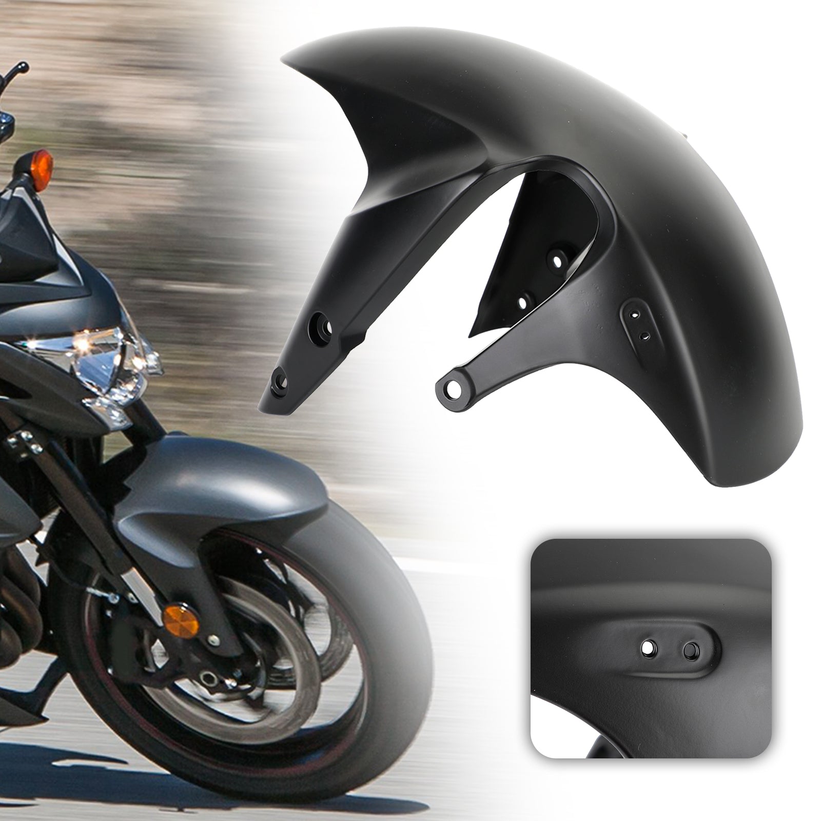 2017-2024 Suzuki GSX-S750 Front Fender Mud Guard Hugger Cowling Fairing Black