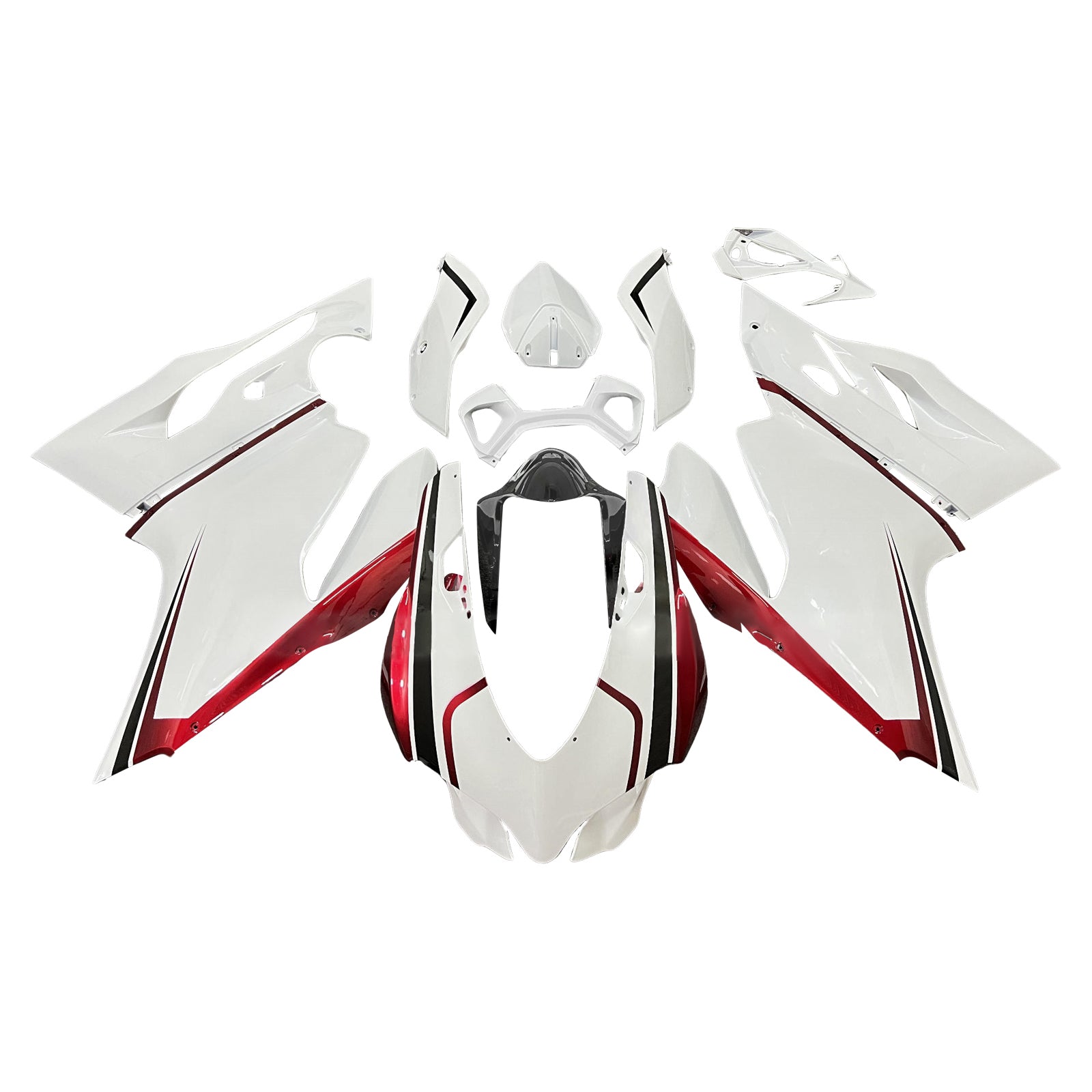 Amotopart 2012-2015 Ducati 1199/899 Glossy Red White Fairing Kit