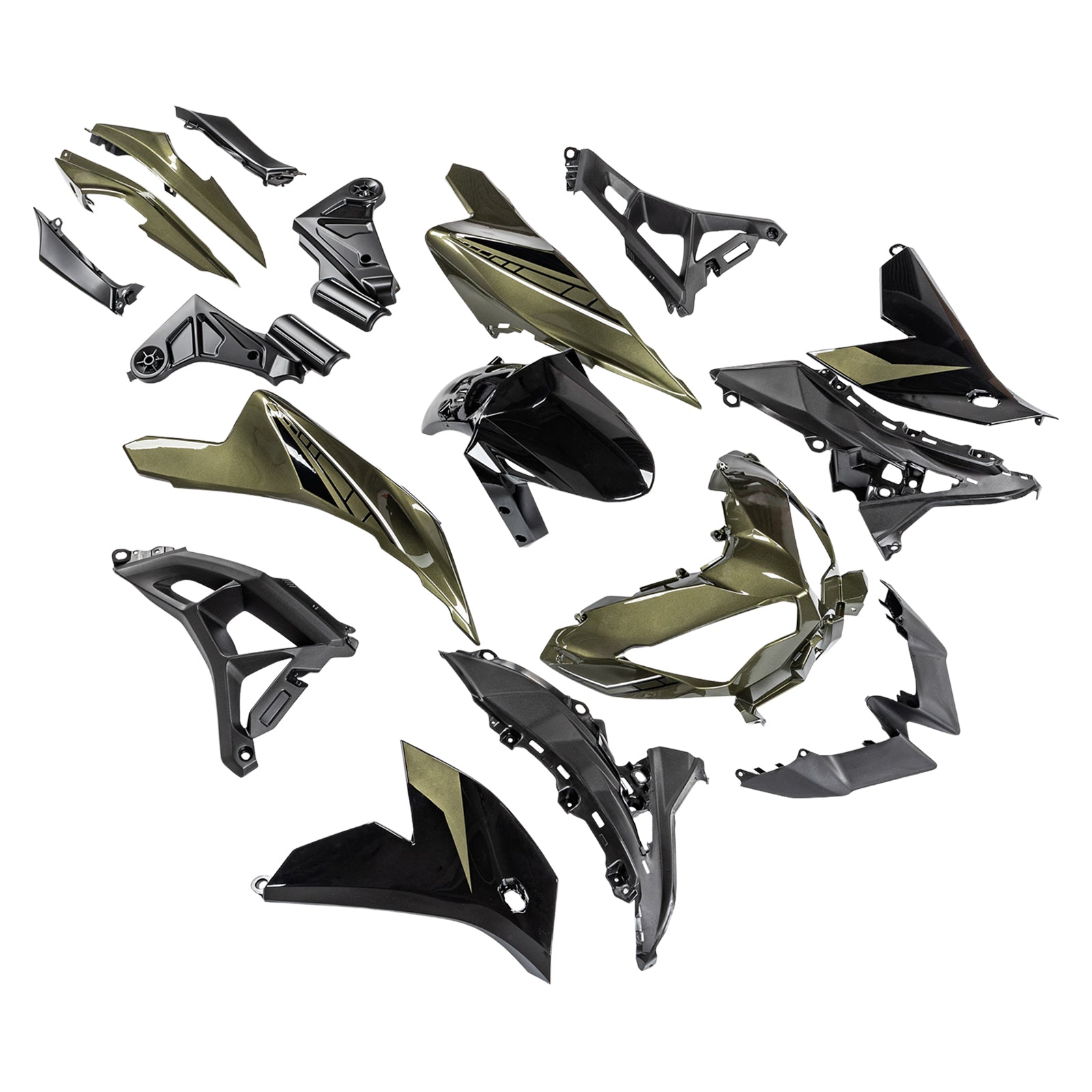 Amotopart 2022-2024 Kawasaki VERSYS 650 KLE ABS Kit de carenado verde oscuro
