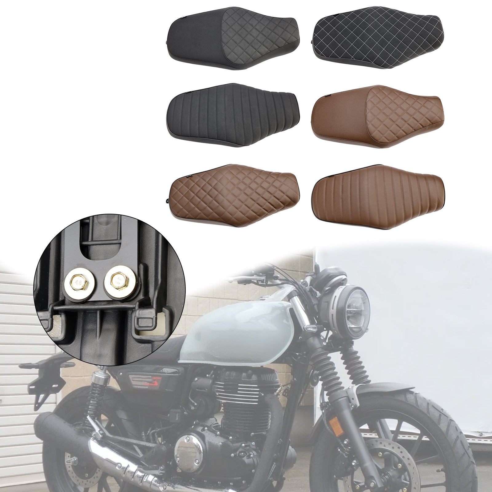 23-24 Honda GB350 GB350 jezdec sedadla spolujezdce vpředu zadní polštář černá hnědá