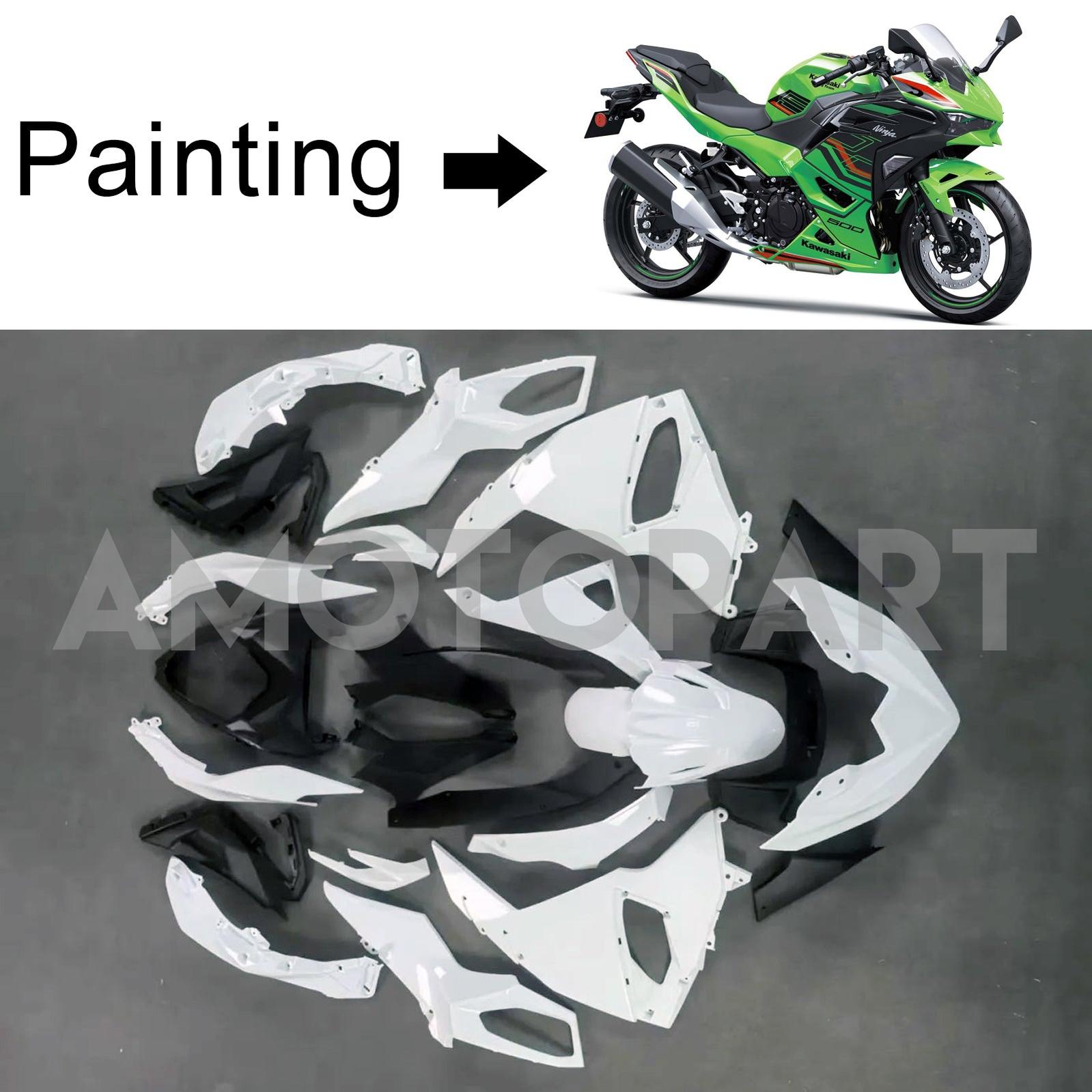 Amotopart 2024-2025 Kawasaki Ninja 500 Black Red Green Fairing Kit