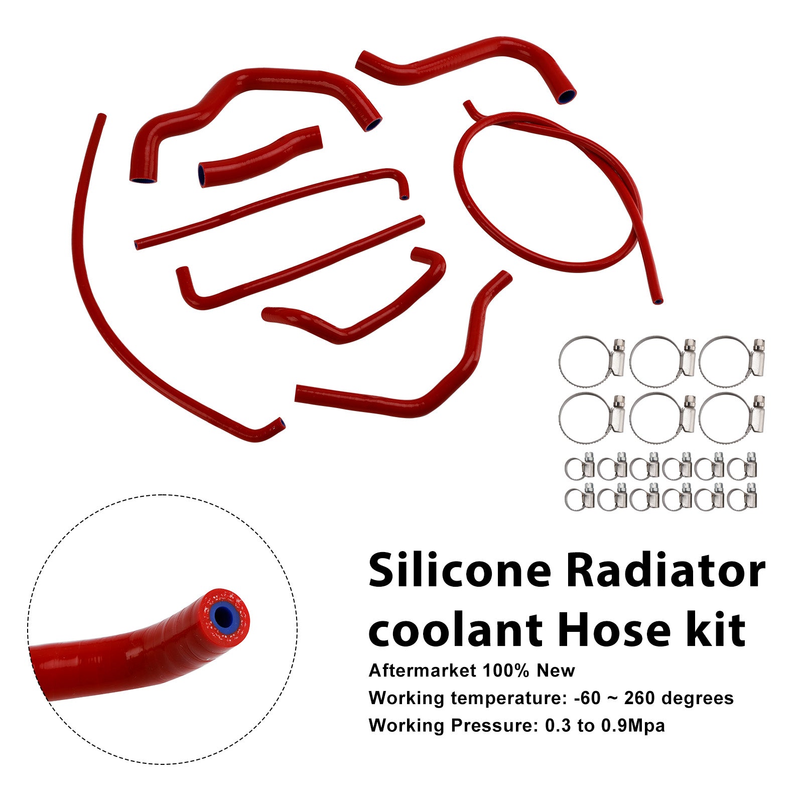 17-25 Suzuki GSX-S750 /Z 20 Silicone Radiator coolant Hose kit