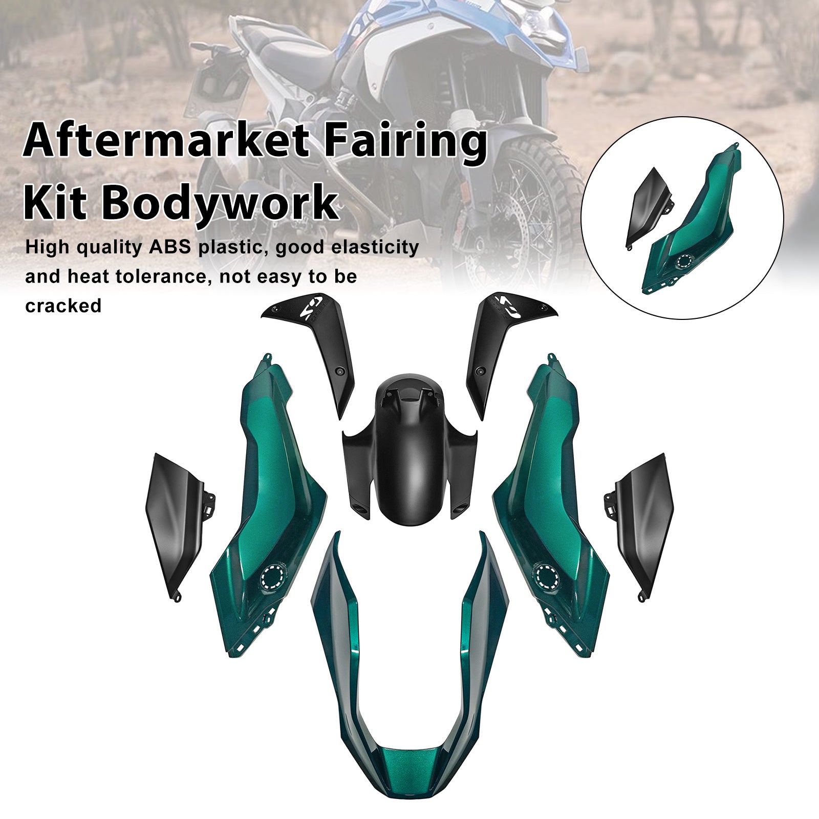 Amotopart 2024-2025 BMW R1300GS Green Black Fairing Kit