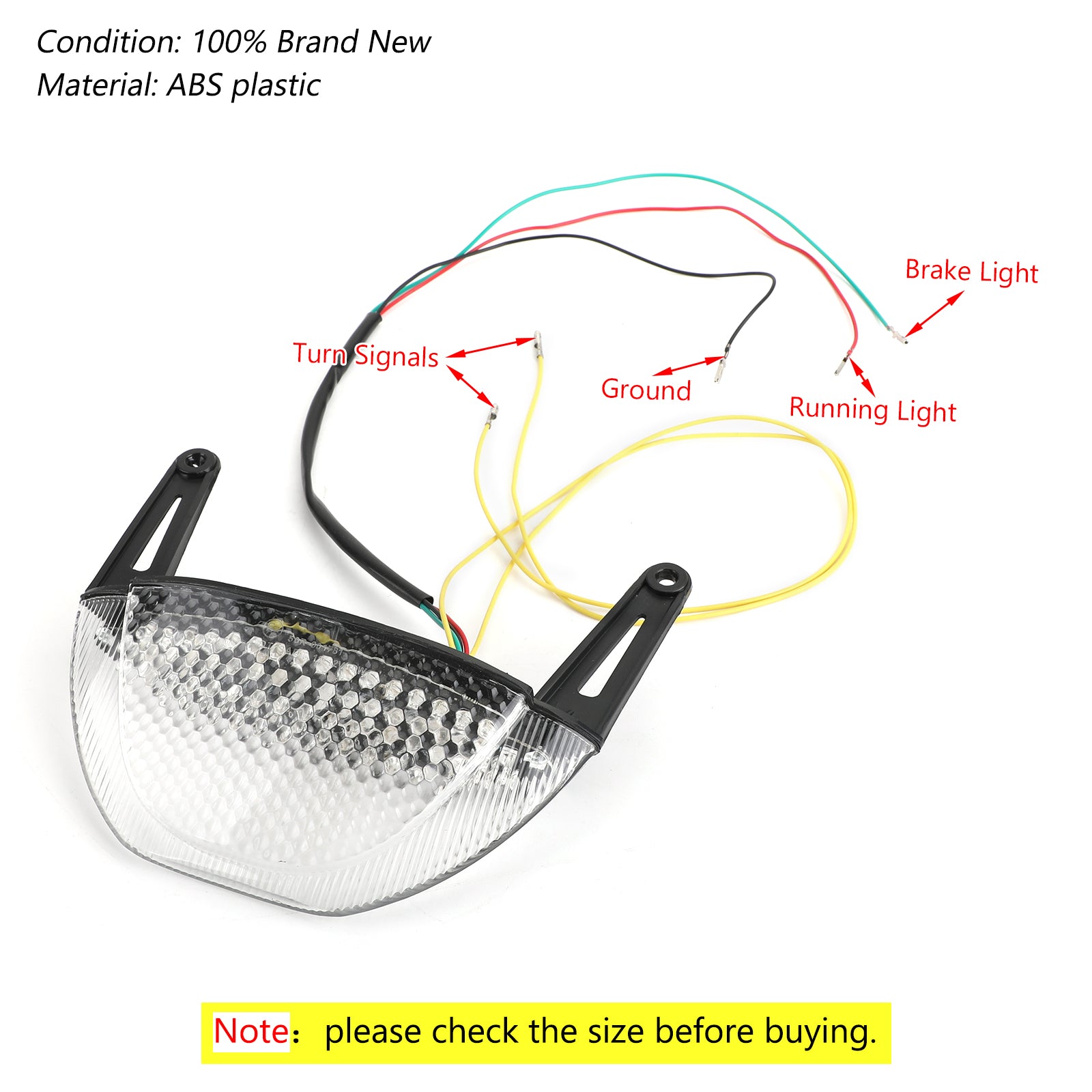 07-12 Honda CBR 600RR Motorcycle Rear Brake Turn Signals Taillight Red