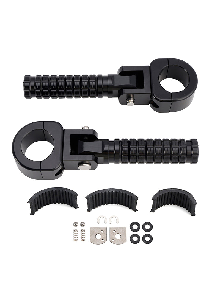 Apoios para os pés dianteiros universais, apoios para os pés adequados para motocicletas com 1.25" barras