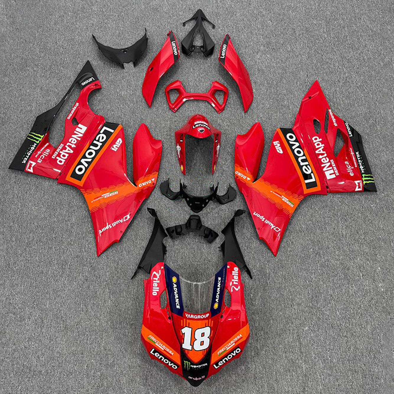 Amotopart 2012-2015 Ducati 899 Red Orange Fairing Kit