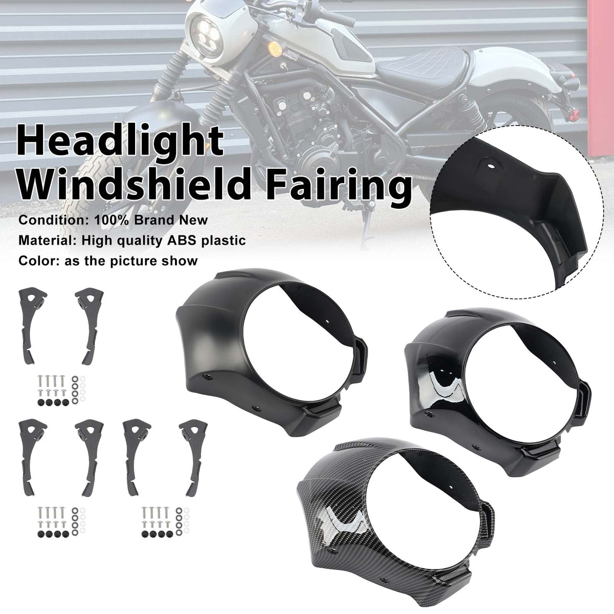 2020-2026 Honda Rebel CMX300 CMX500 Headlight Windshield Cover Fairing