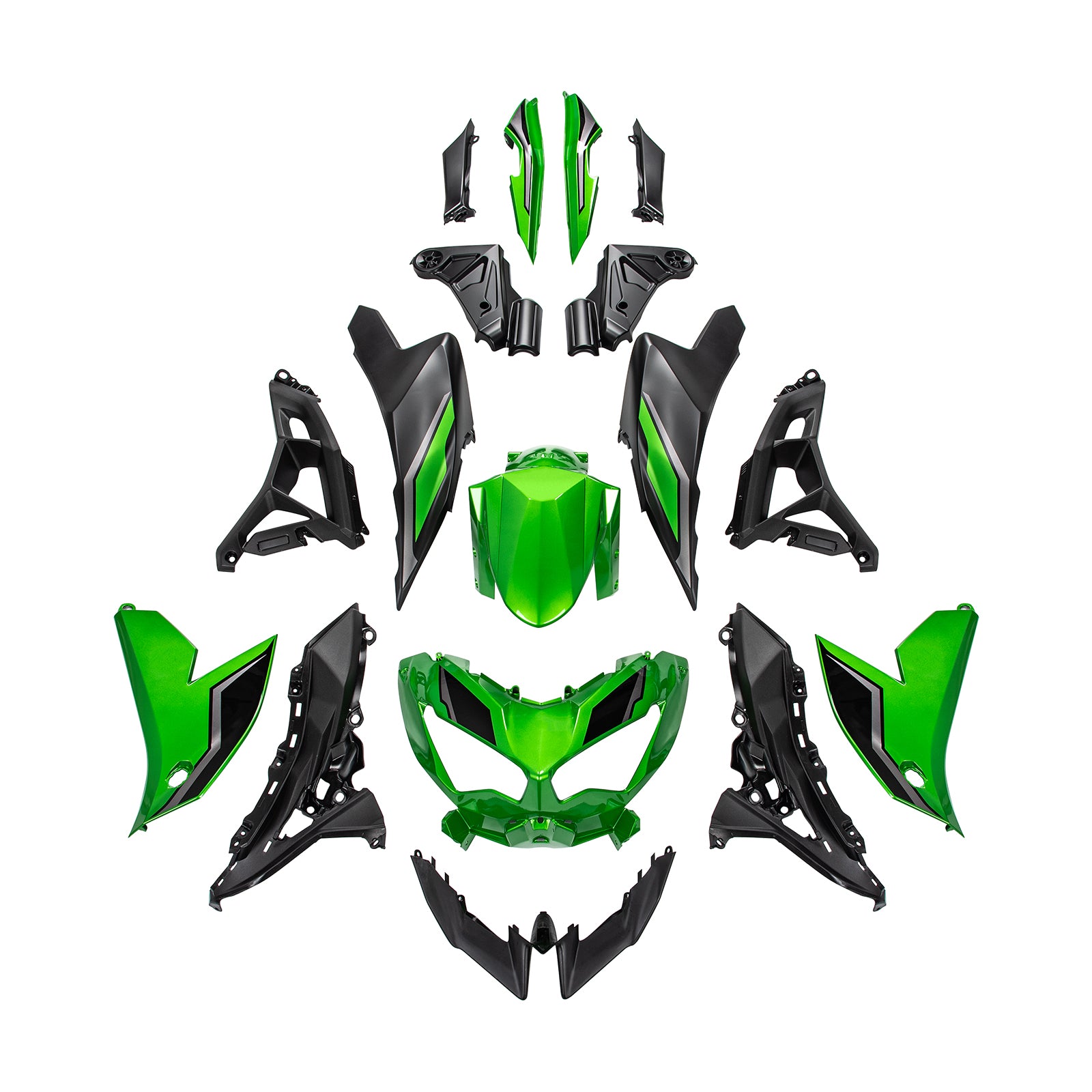 Amotopart 2022-2024 Kawasaki VERSYS 650 KLE ABS Kit de carenado verde