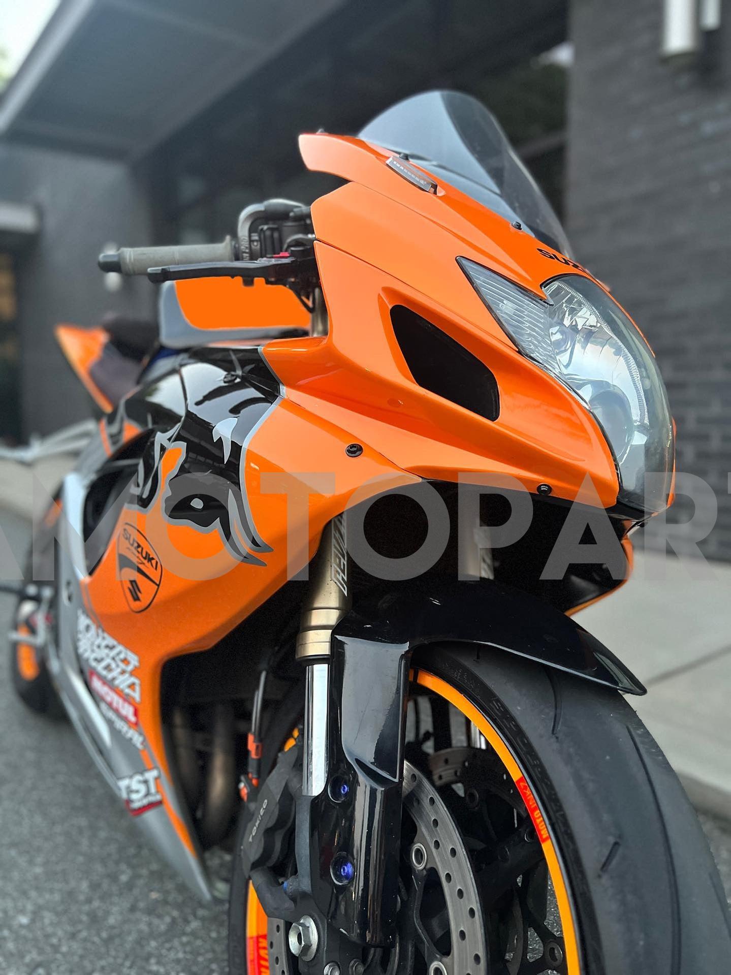 Amotopart 2006–2007 Suzuki GSXR 600/750 Bull Orange Sliver Verkleidungsset