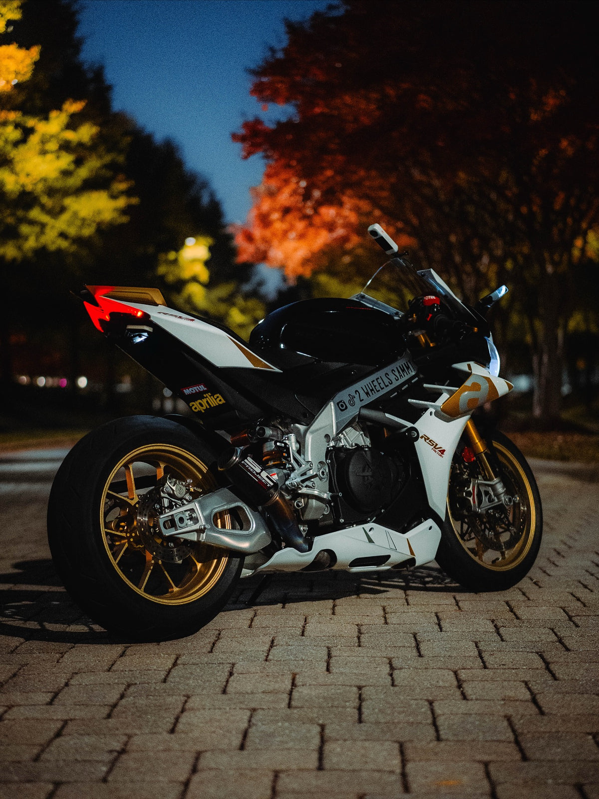 Amotopart 2022–2024 Aprilia RSV4 1100 Weißgold Verkleidungsset