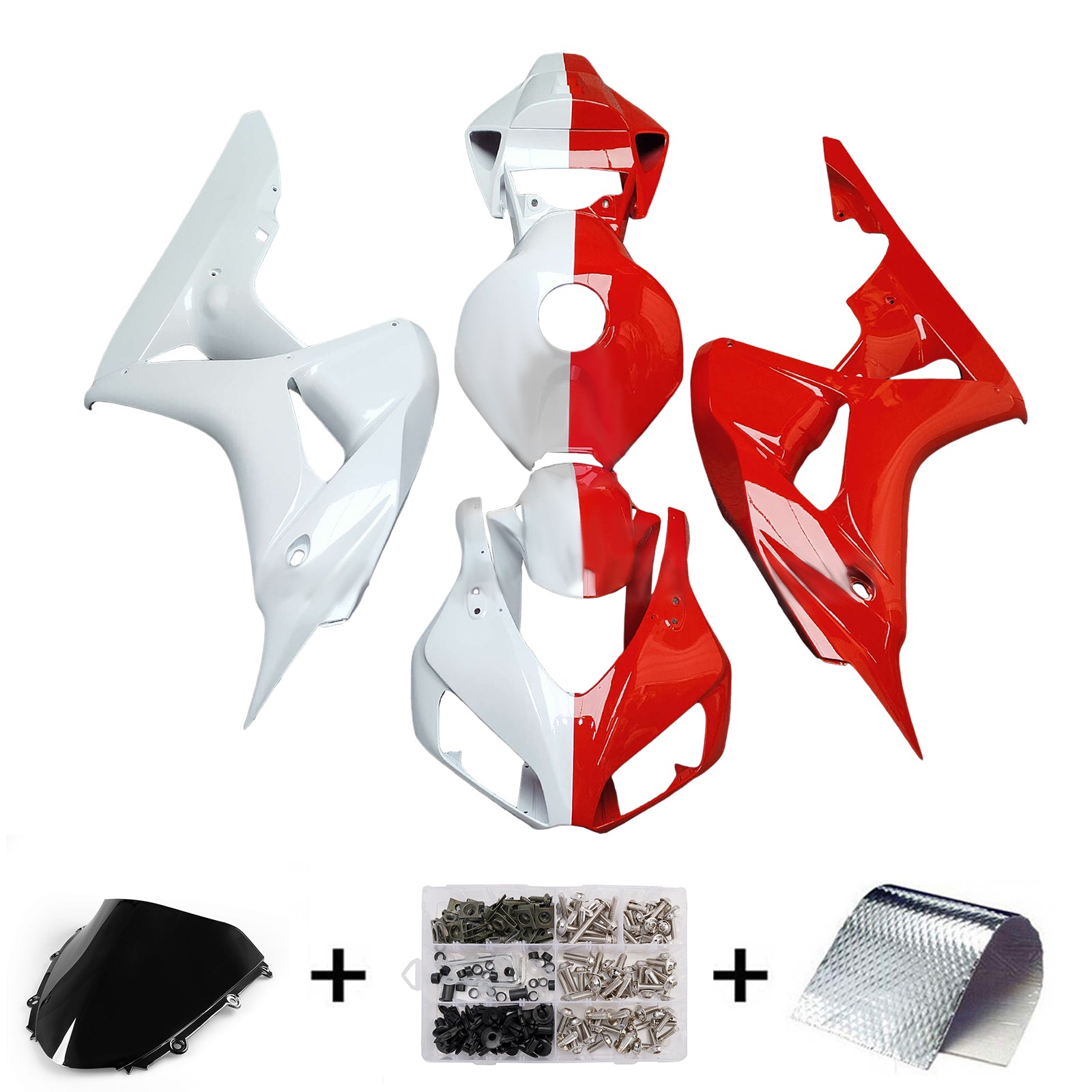 Amotopart 2006-2007 Honda CBR1000rr Kit de carénage rouge blanc
