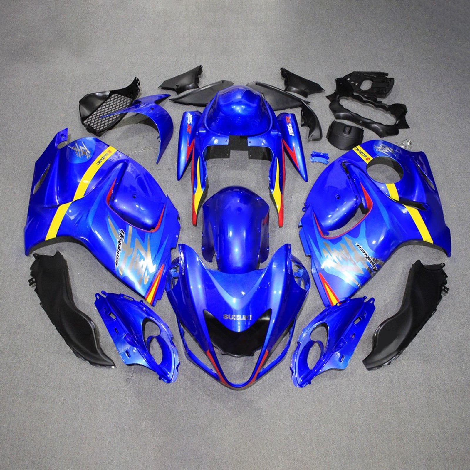 Amotopart 2008-2020 Suzuki Hayabusa GSX1300R Yellow Blue Fairing Kit