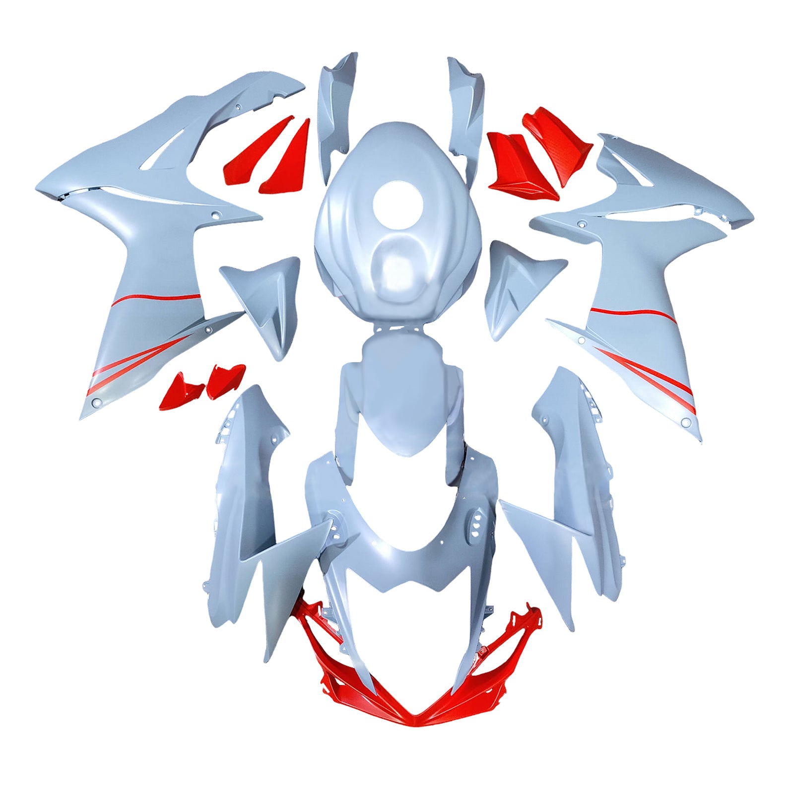 Amotopart 2011-2025 Suzuki GSXR 600/750 Red White Fairing Kit