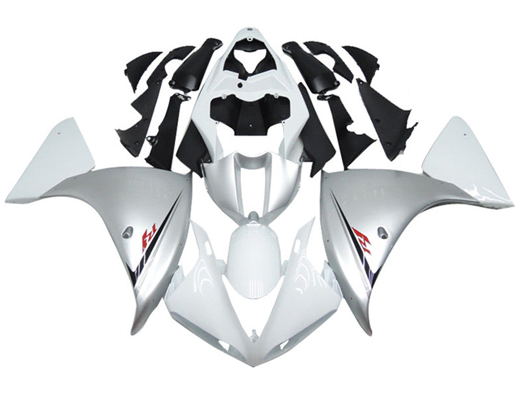 Amotopart Yamaha YZF 1000 R1 2012-2014 Srebrny i White Fairing Zestaw