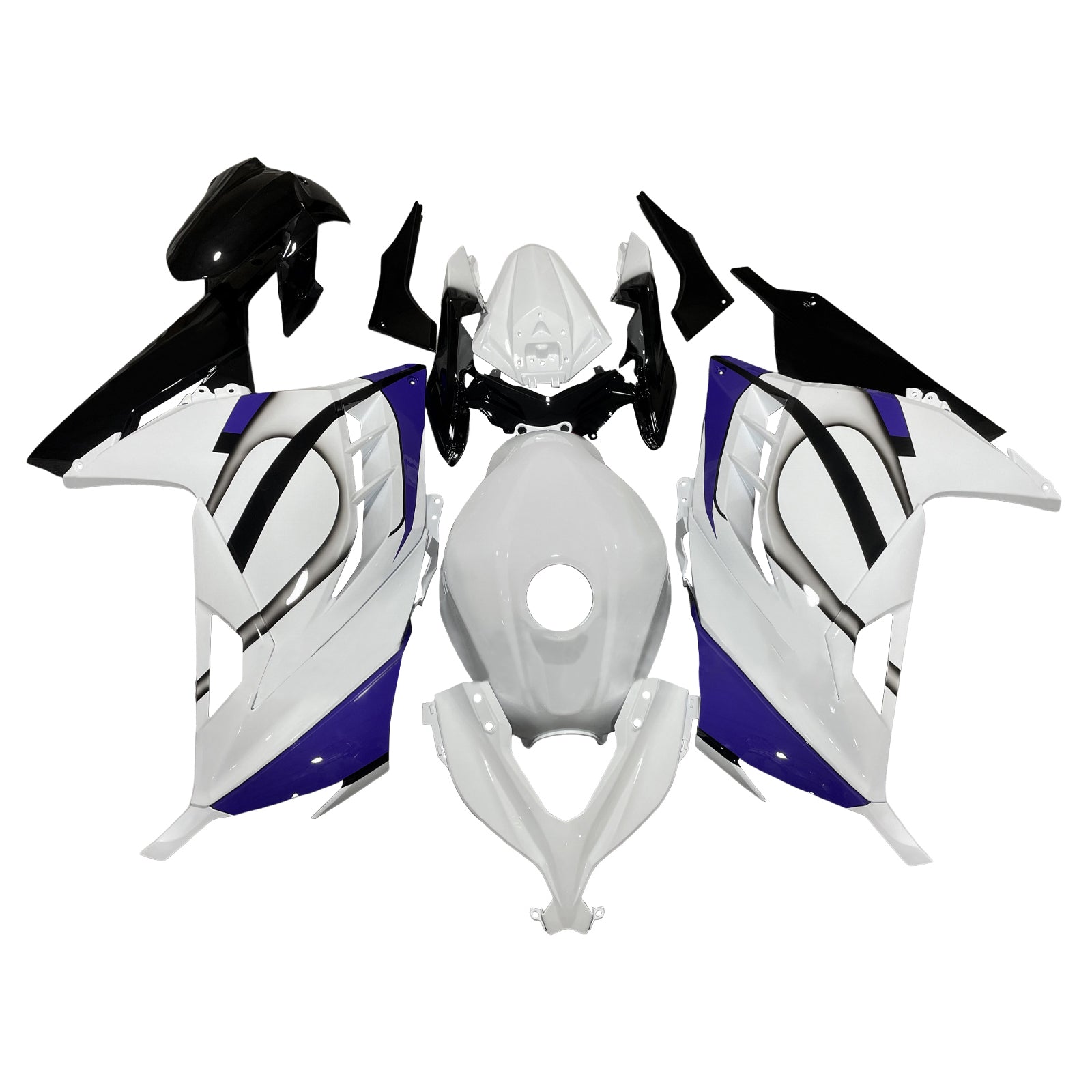Amotopart 2013-2024 Kawasaki EX300 Ninja300 White Black Blue Fairing Kit
