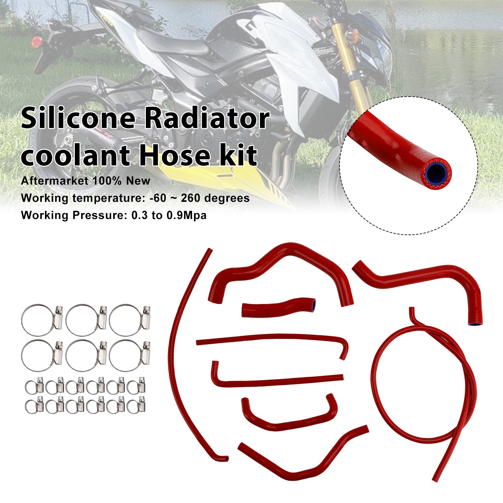 17-25 Suzuki GSX-S750 /Z 20 Silicone Radiator coolant Hose kit