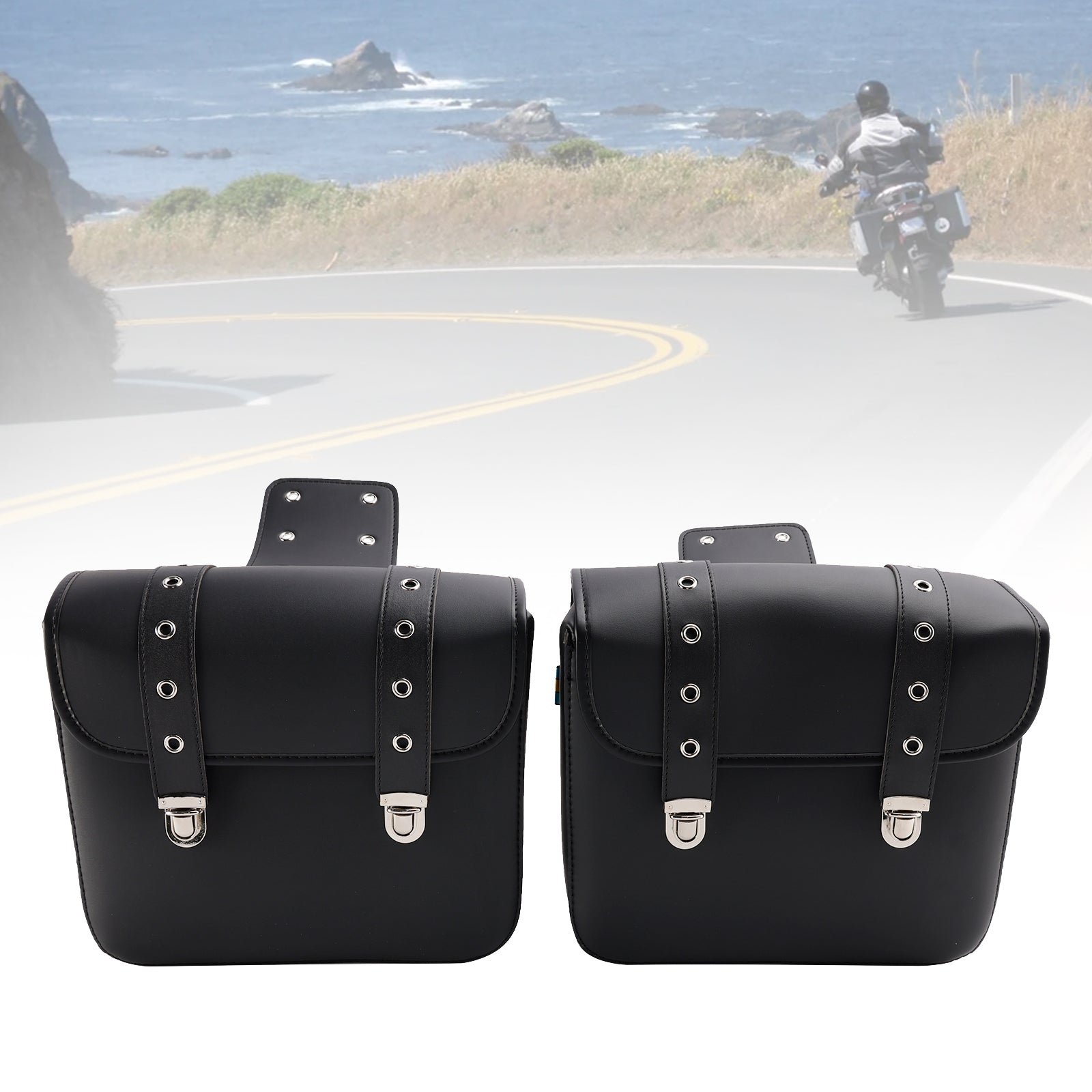 Universal Saddlebag Slagera Storage Tail Bagage PU Bagage Black 20L para Motorcycle