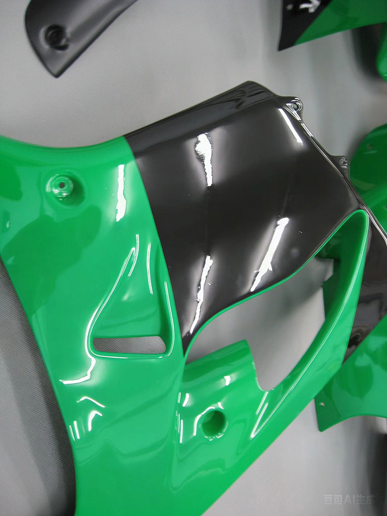 Amotopart 2000-2001 Kawasaki ZX9R Green Black Fairing Kit