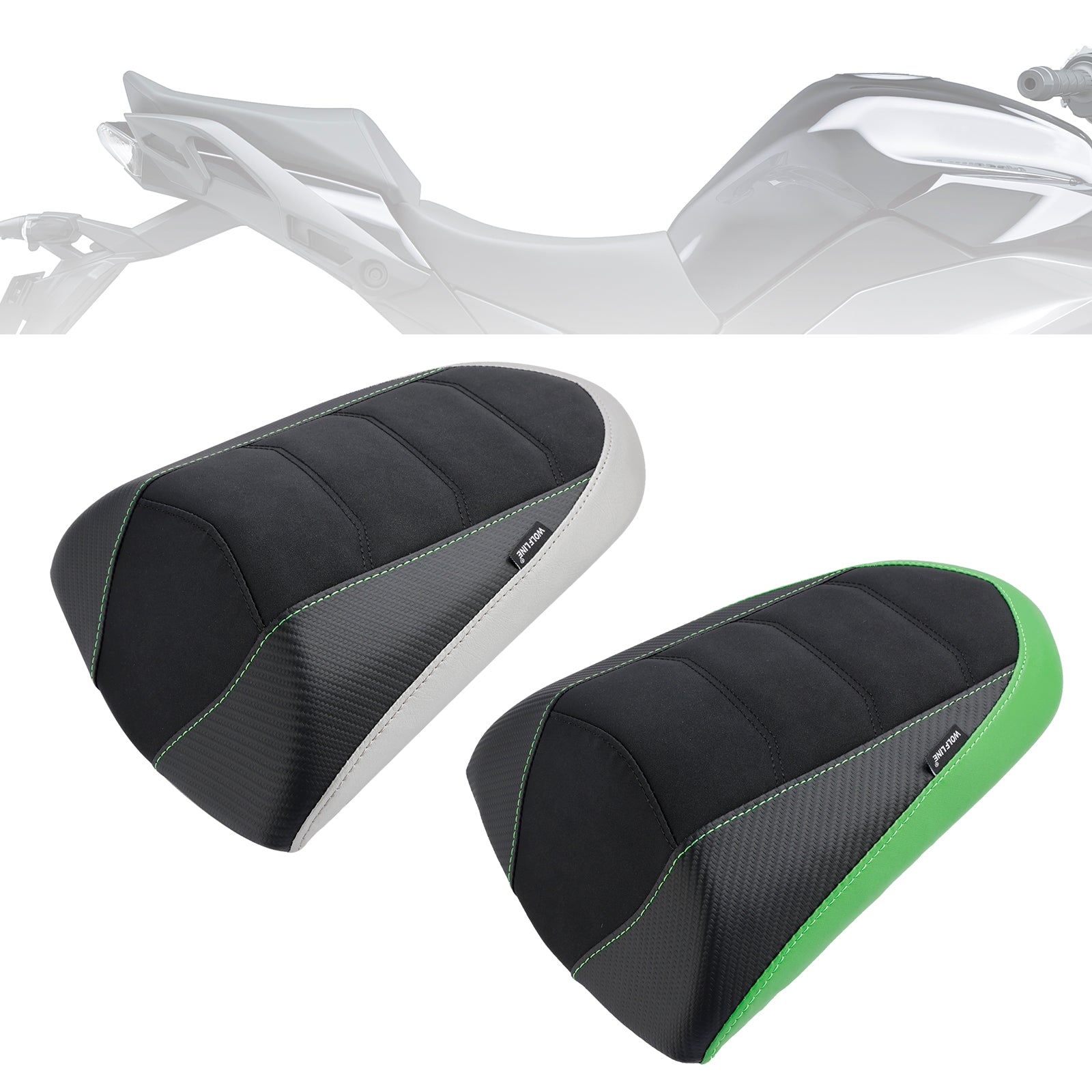 2022-2023 KAWASAKI Ninja 1000SX Rear Passenger Seat Pillion Saddle Flat Green