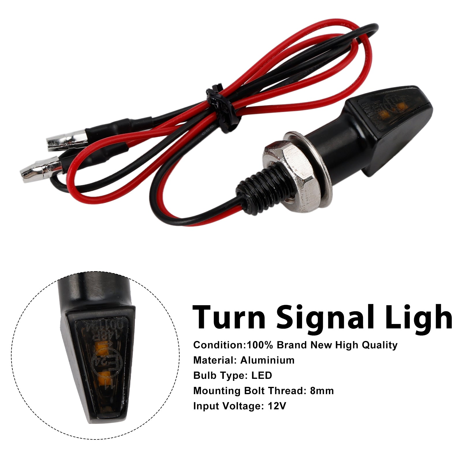 Universal MotorCycle 12V LED Turn Signal Indicator Light 8mm