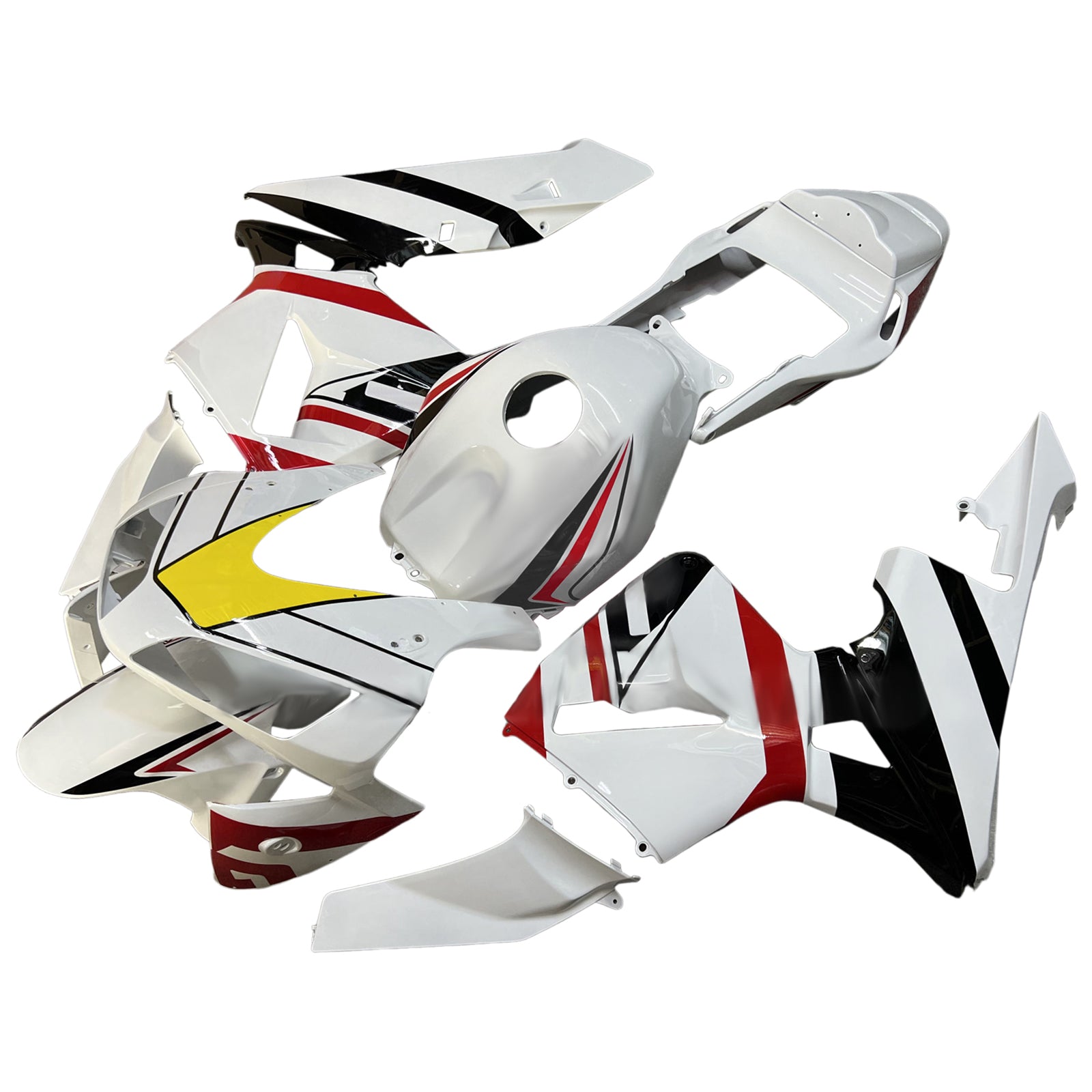 Amotopart 2003-2004 Honda CBR600RR White Black Fairing Kit