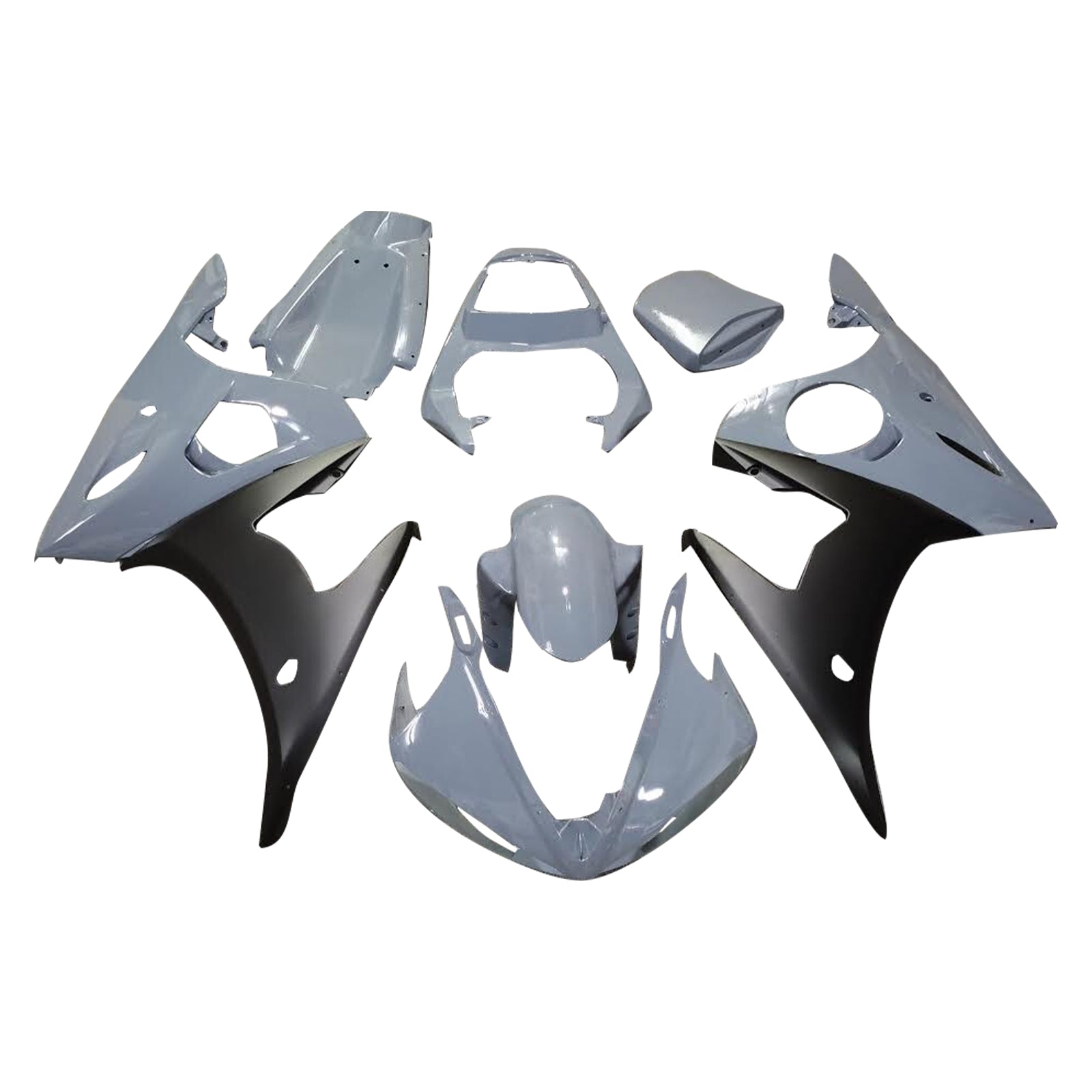 Amotopart 2005 Yamaha YZF-R6 Grey Black Fairing Kit