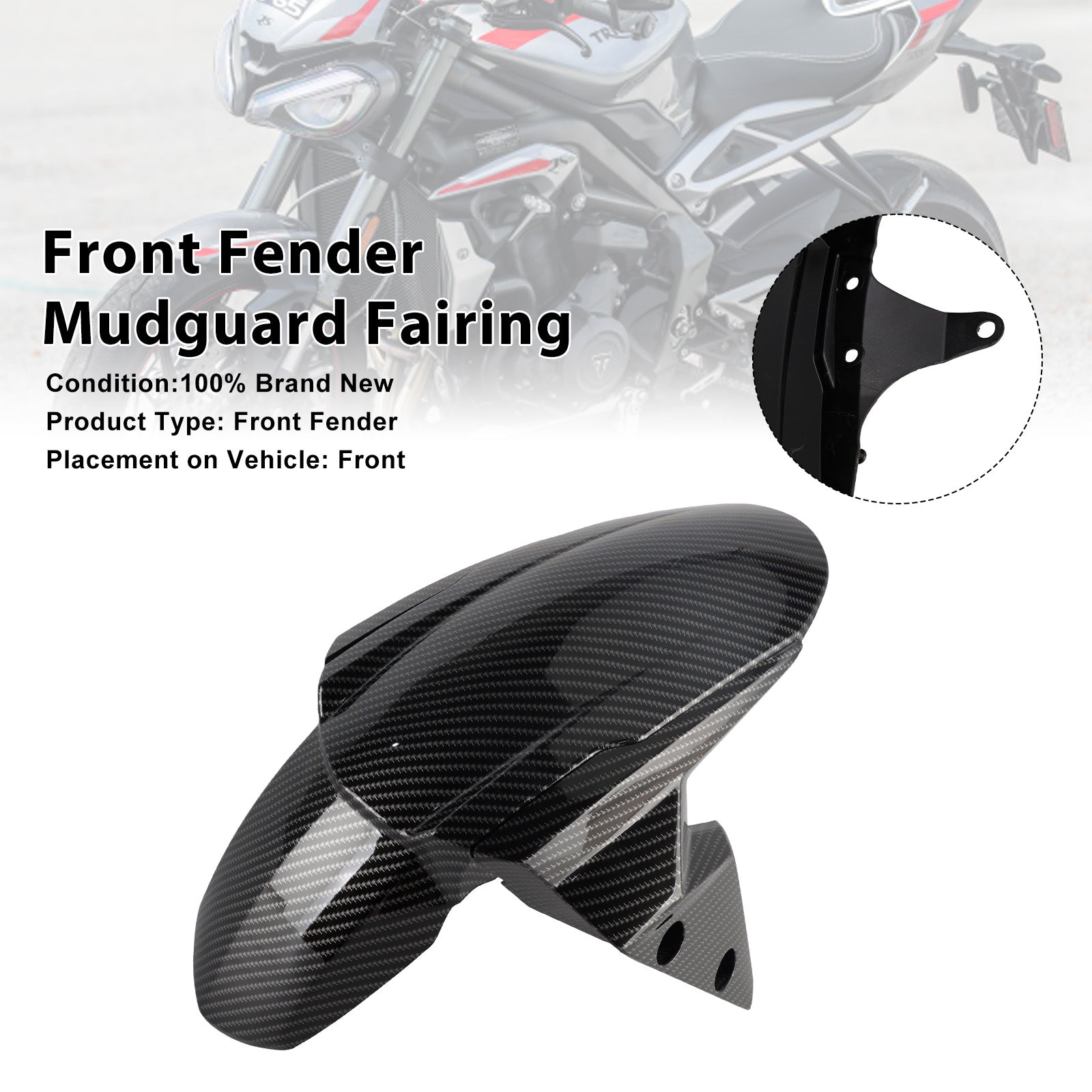 Street Triple 765 R RS 2020-2025 Front Fender Mudguard Fairing