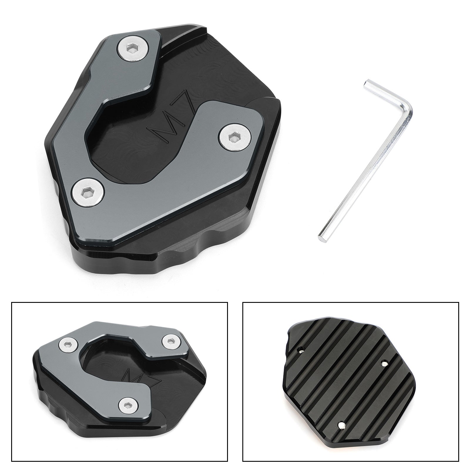 Yamaha MT-07 FZ-07 Side Stand Extension Standstand Standstand vergrotingsplaat Titanium