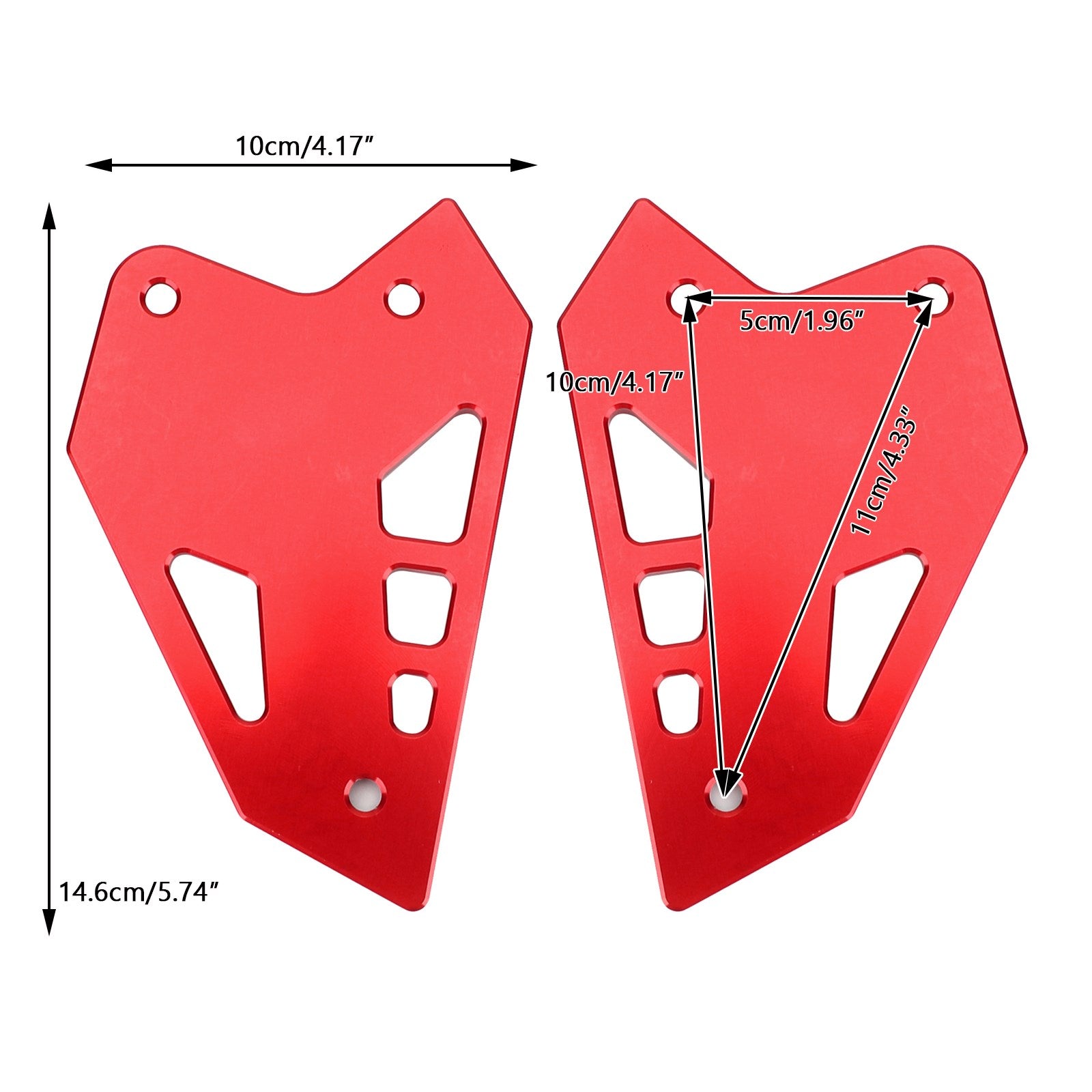 17-21 Kawasaki Z900 Footpeg Footrost Heel Plates Guard Protector Set Red