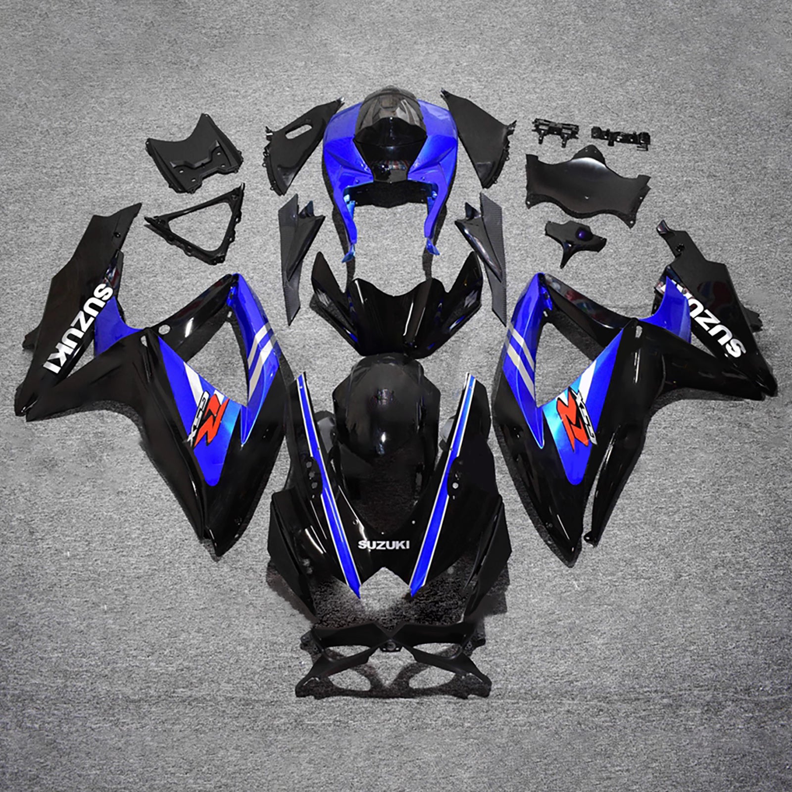 Amotopart 2008-2010 Suzuki GSXR 600/750 Black Blue Fairing Kit