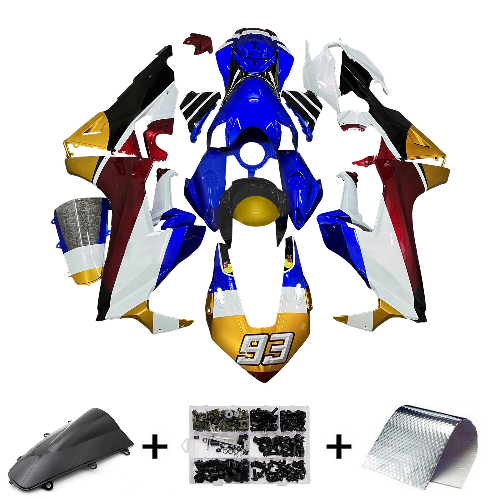 Amotopart 2017-2023 Honda CBR1000RR Blue White Red Yellow Black Fairing Kit