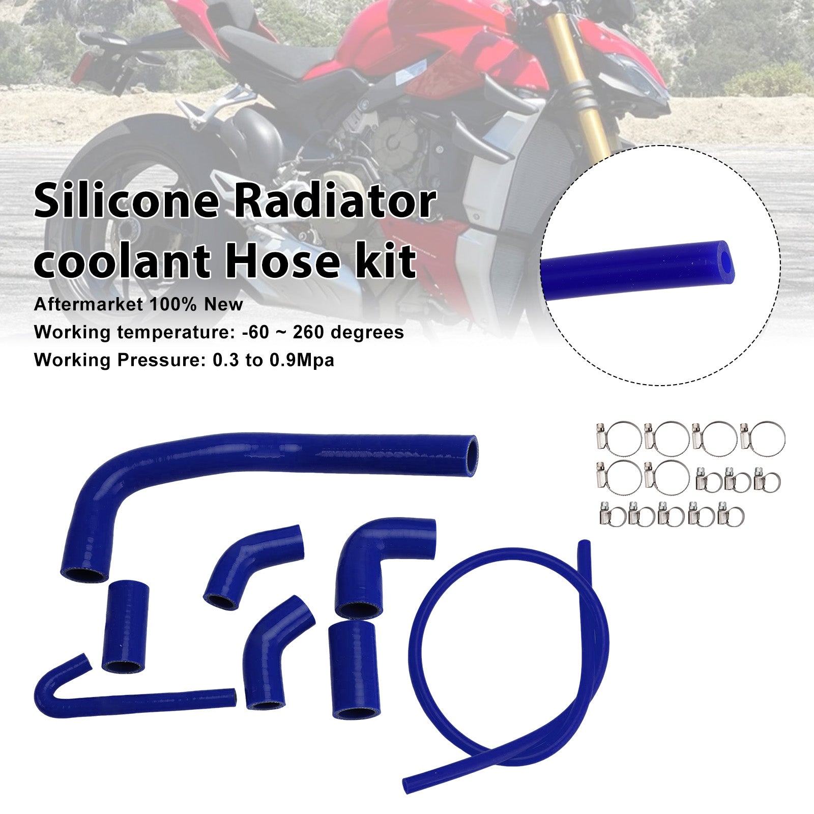 2020-2025 Ducati Streetfighter V4 V4S Silicone Radiator coolant Hose