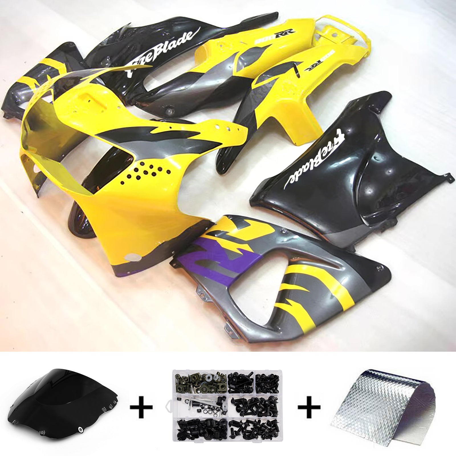 Amotopart 1998-1999 Honda CBR900RR 919 Yellow/Black Fairing Kit