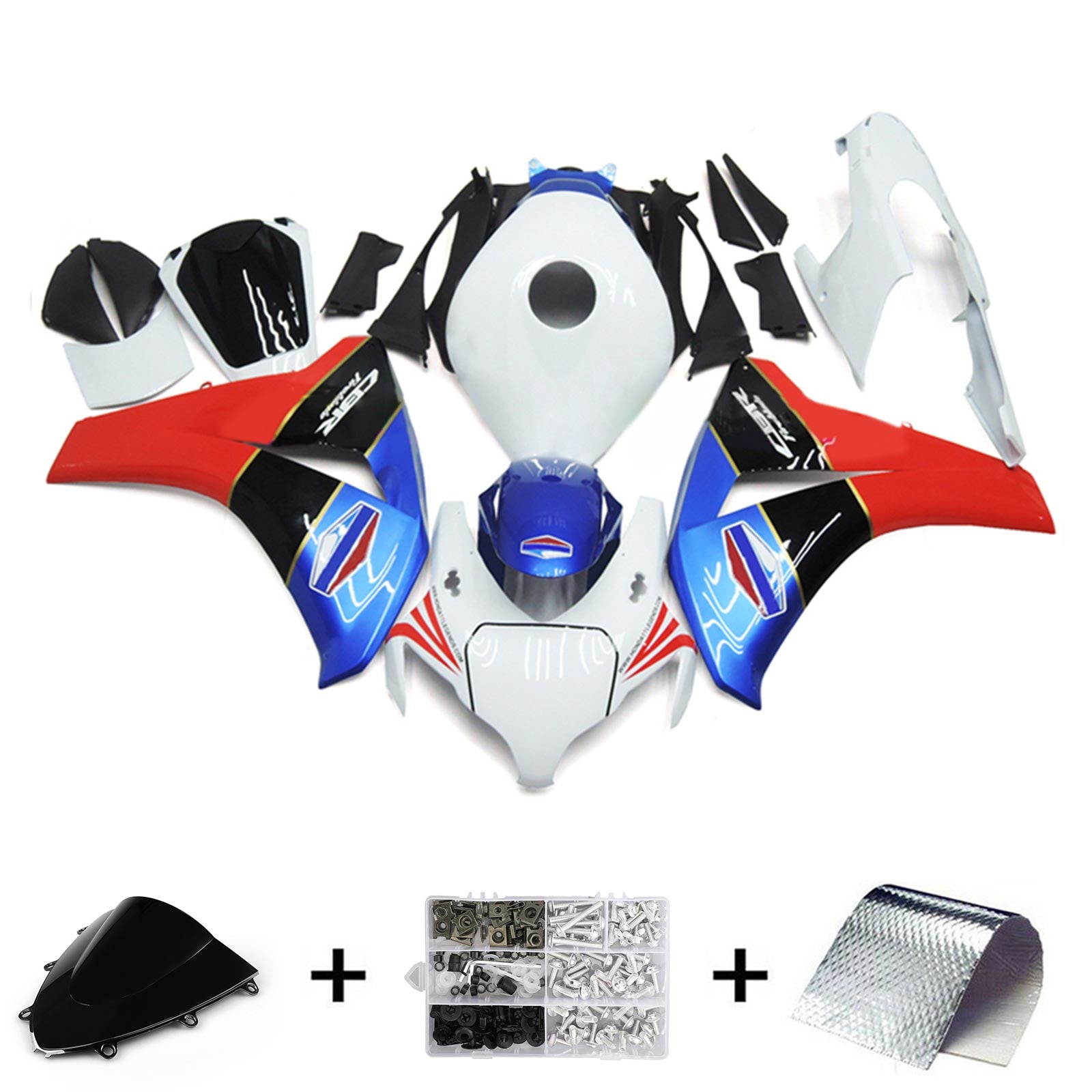Amotopart 2008-2011 Honda CBR1000RR Blue & Red Style1 Fairing Kit