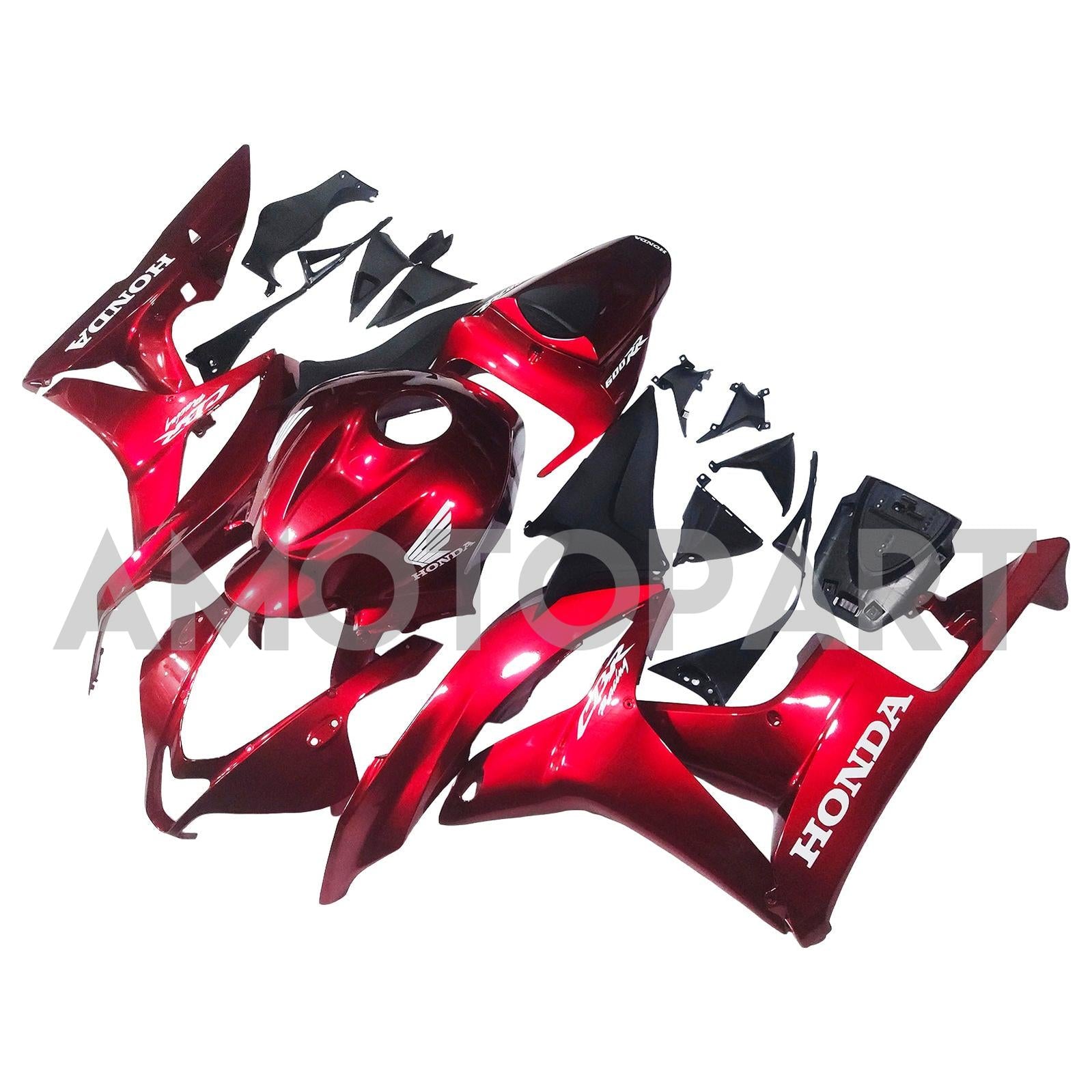 Amotopart 2007-2008 Honda CBR600RR Red White Fairing Kit