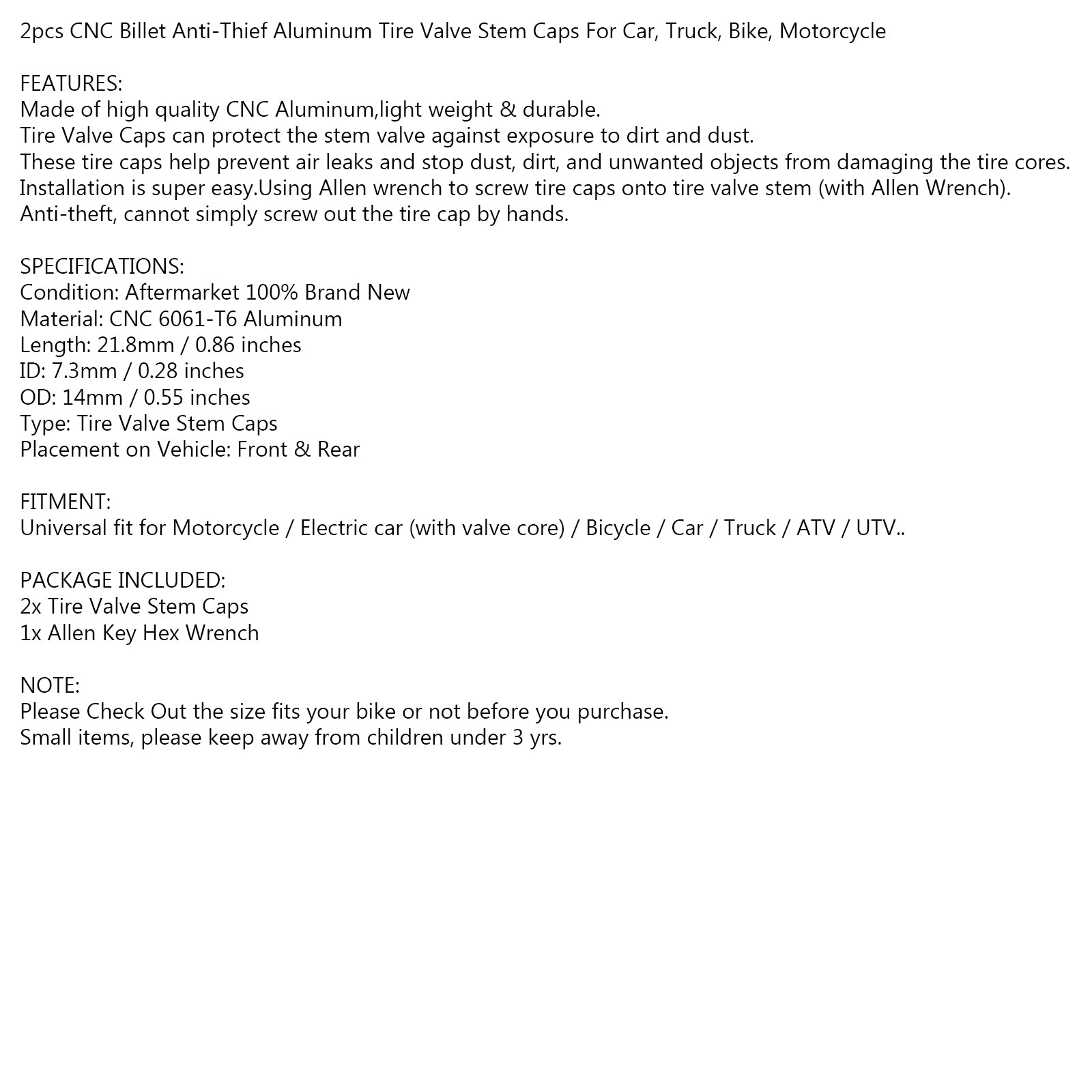 Paar CNC Red Anti-Diebstahl-Reifenventilstammkappen für Autowagenfahrradmotorrad