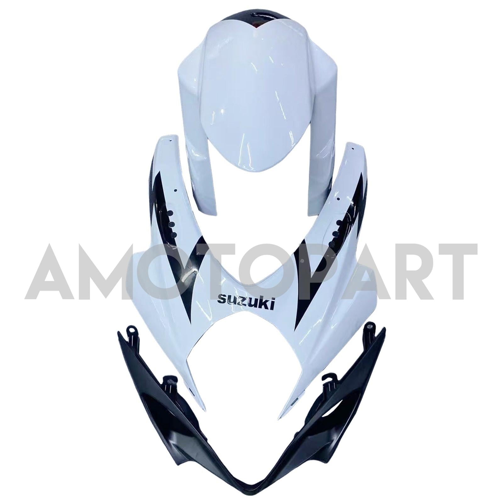 Amotopart 2007-2008 Suzuki GSXR1000 White Black Fearing Kit